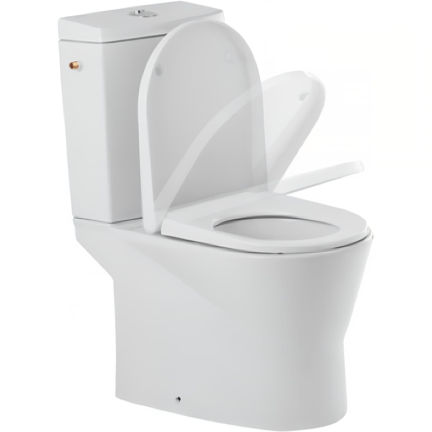 Pack WC céramique traditionnelle caréné abattant frein de chute évacuation arrière cuvette alim. chasse d'eau par le côté couleur blanc