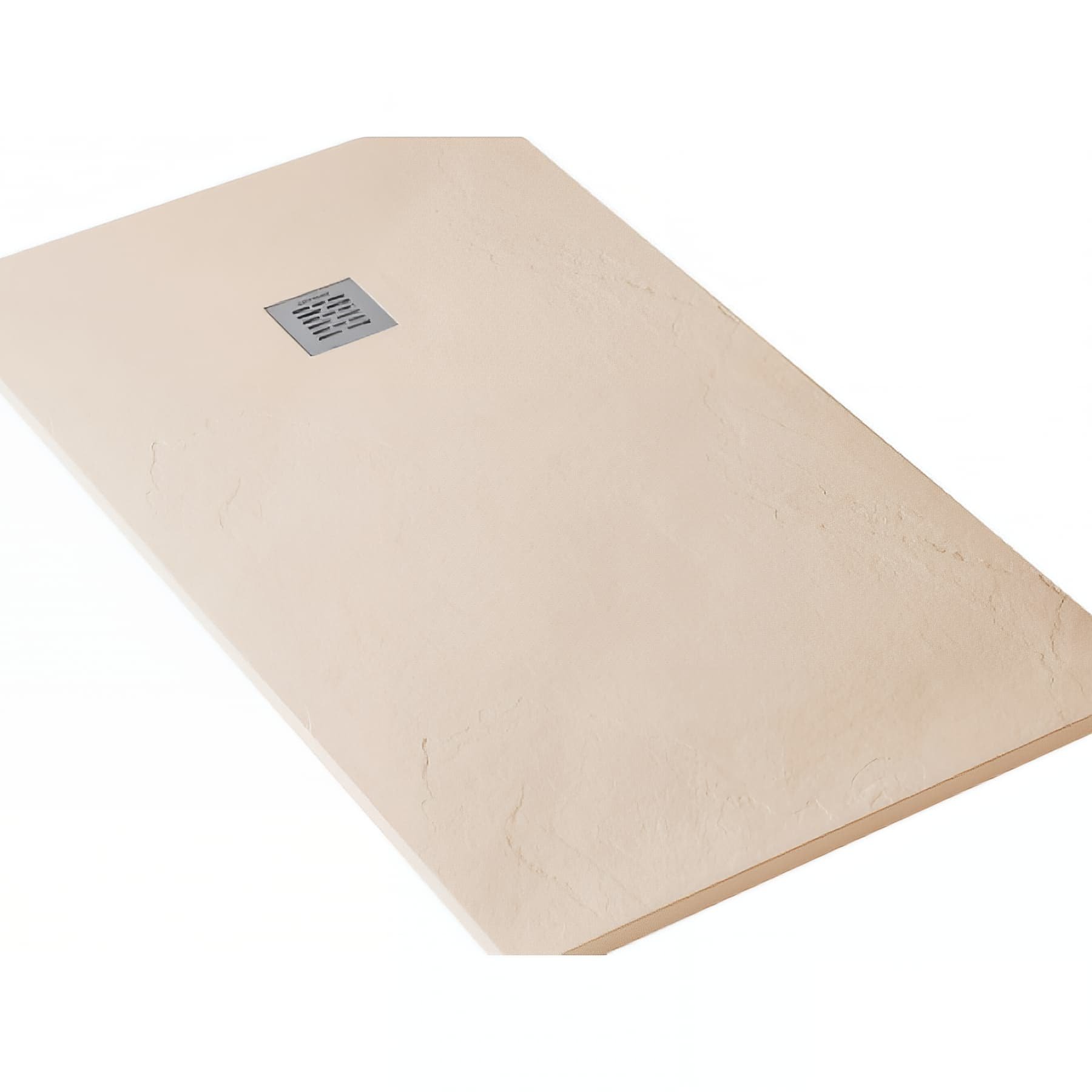 Receveur de douche en pierre naturelle découplable SANINDUSA STONIT Marina 200x90 effet relief SCHISTE antiglisse C3+bonde couleur beige