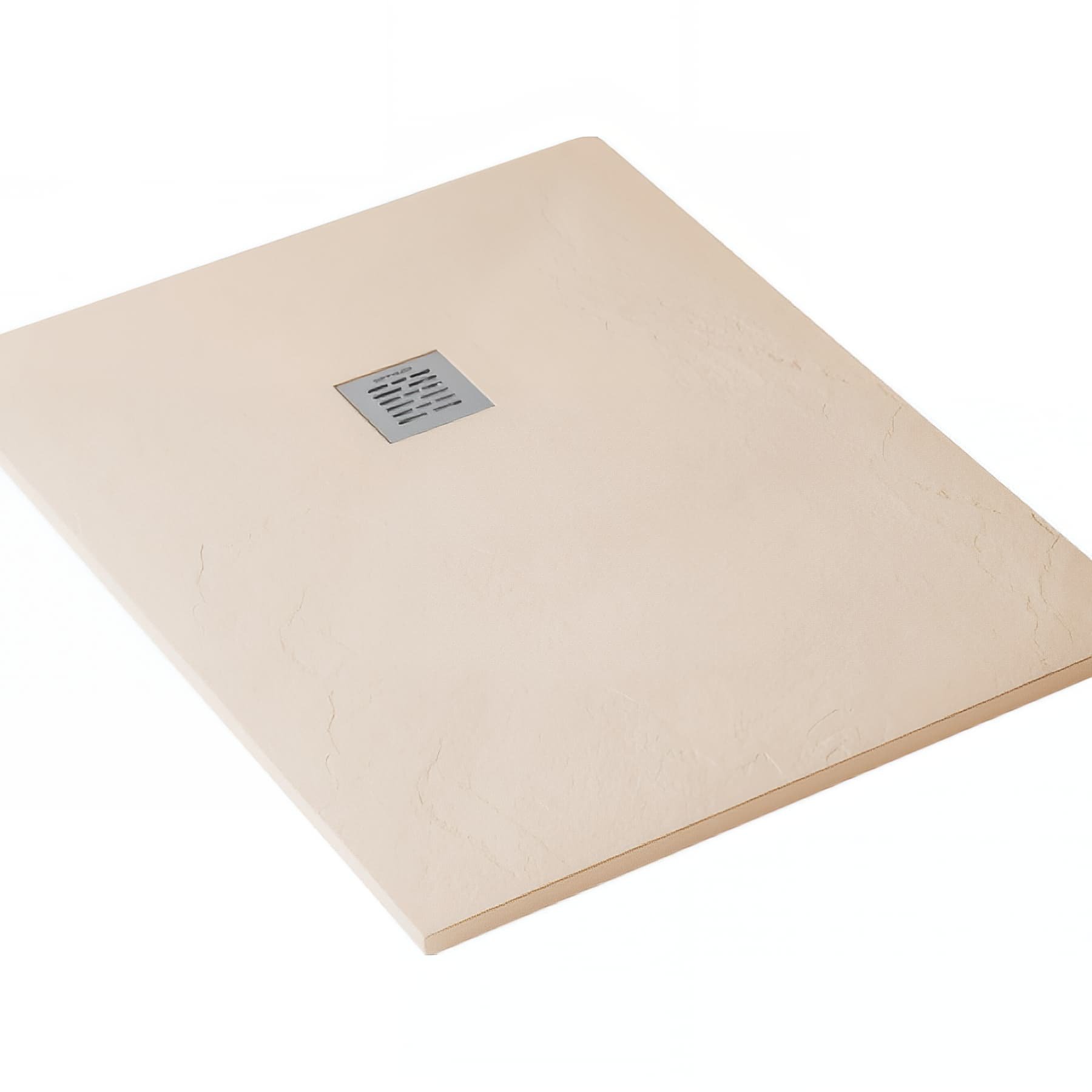 Receveur de douche en pierre naturelle découplable SANINDUSA STONIT Marina 140x90 effet relief SCHISTE antiglisse C3+bonde couleur beige