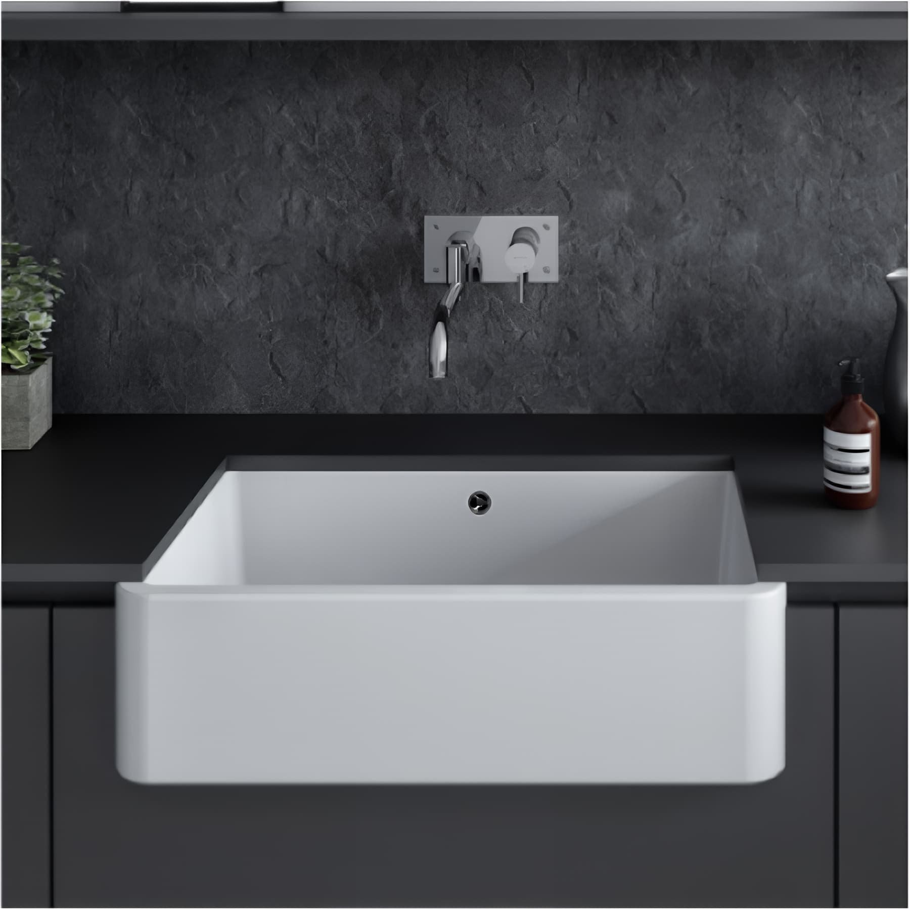 Bac a laver Farmhouse céramique traditionnelle SANINDUSA 1 cuve couleur blanc    
