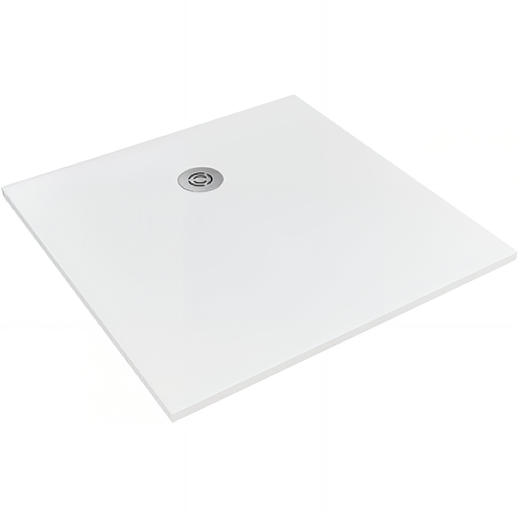 Receveur de douche en pierre naturelle découplable SANINDUSA STONIT Marina Plus 80x80 surface lisse anti dérapant C3 bonde offerte couleur blanc