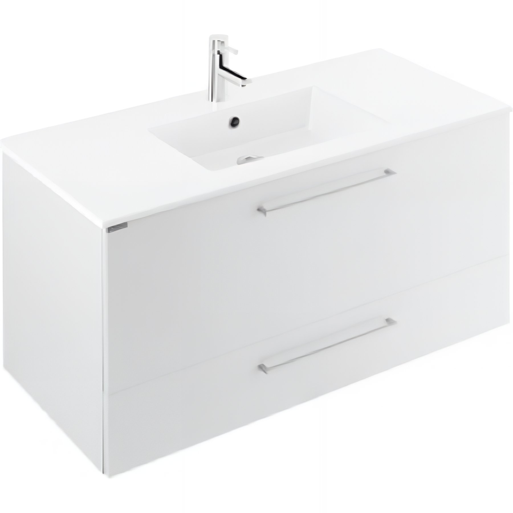 Pack Meuble salle de bains+Vasque céramique traditionnelle SANINDUSA Area 100 couleur blanc