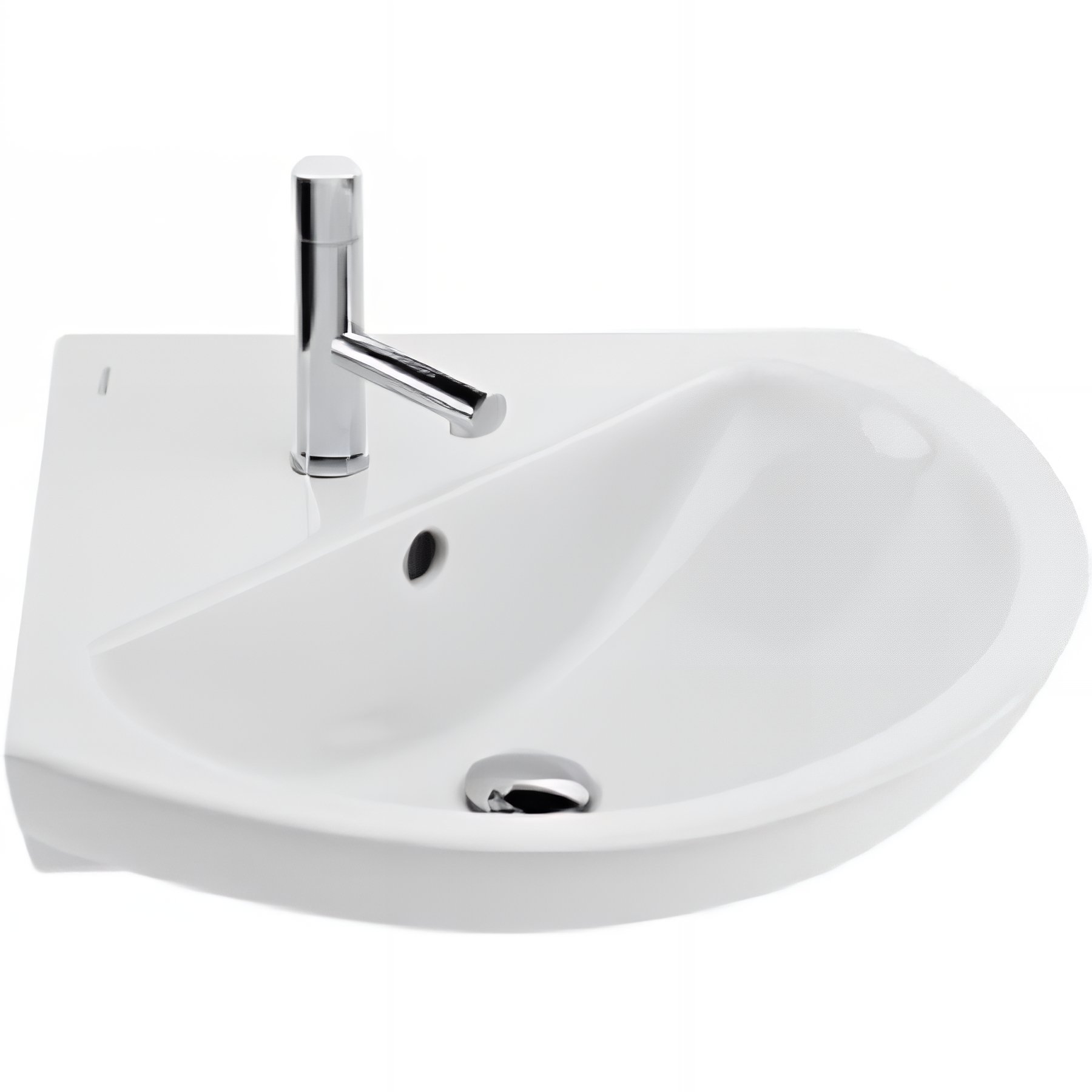 Lavabo d'angle mural céramique traditionnelle SANINDUSA 50 Easy couleur blanc    