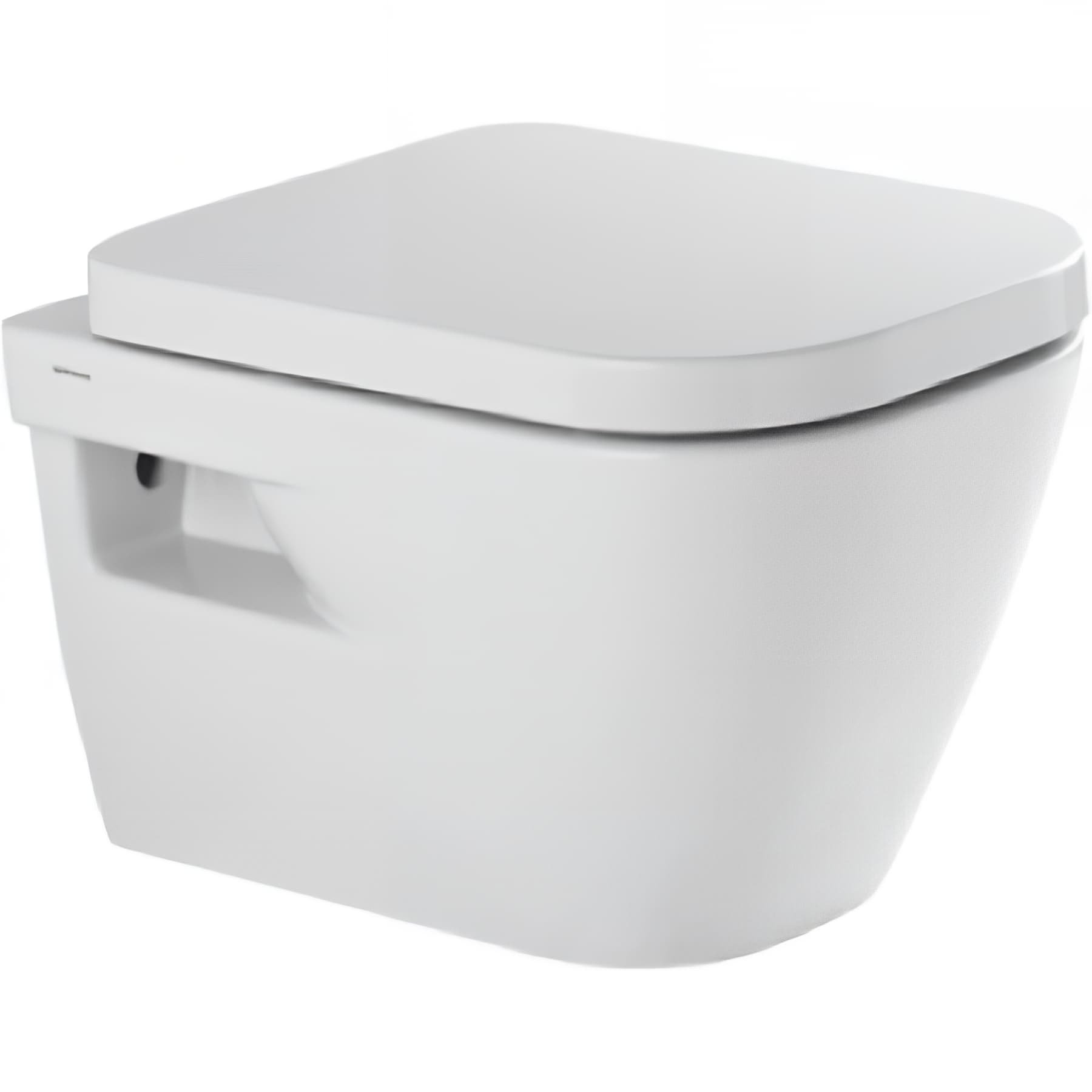 Pack WC suspendu céramique traditionnelle SANINDUSA avec abattant Look couleur blanc