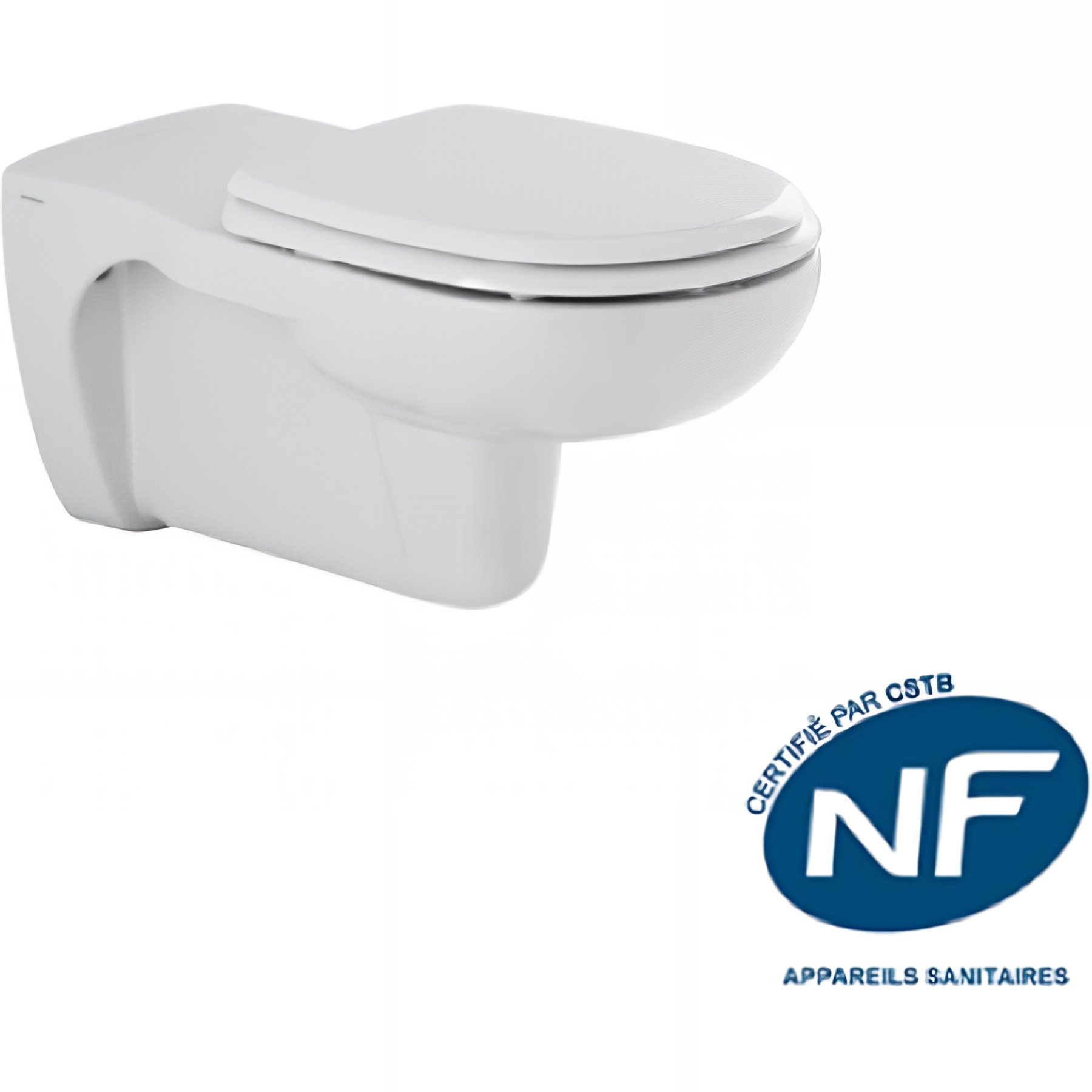 Cuvette WC suspendue PMR – SANINDUSA AVEIRO, rallongée 70x35 cm, porcelaine vitrifiée, sans trous d'abattant