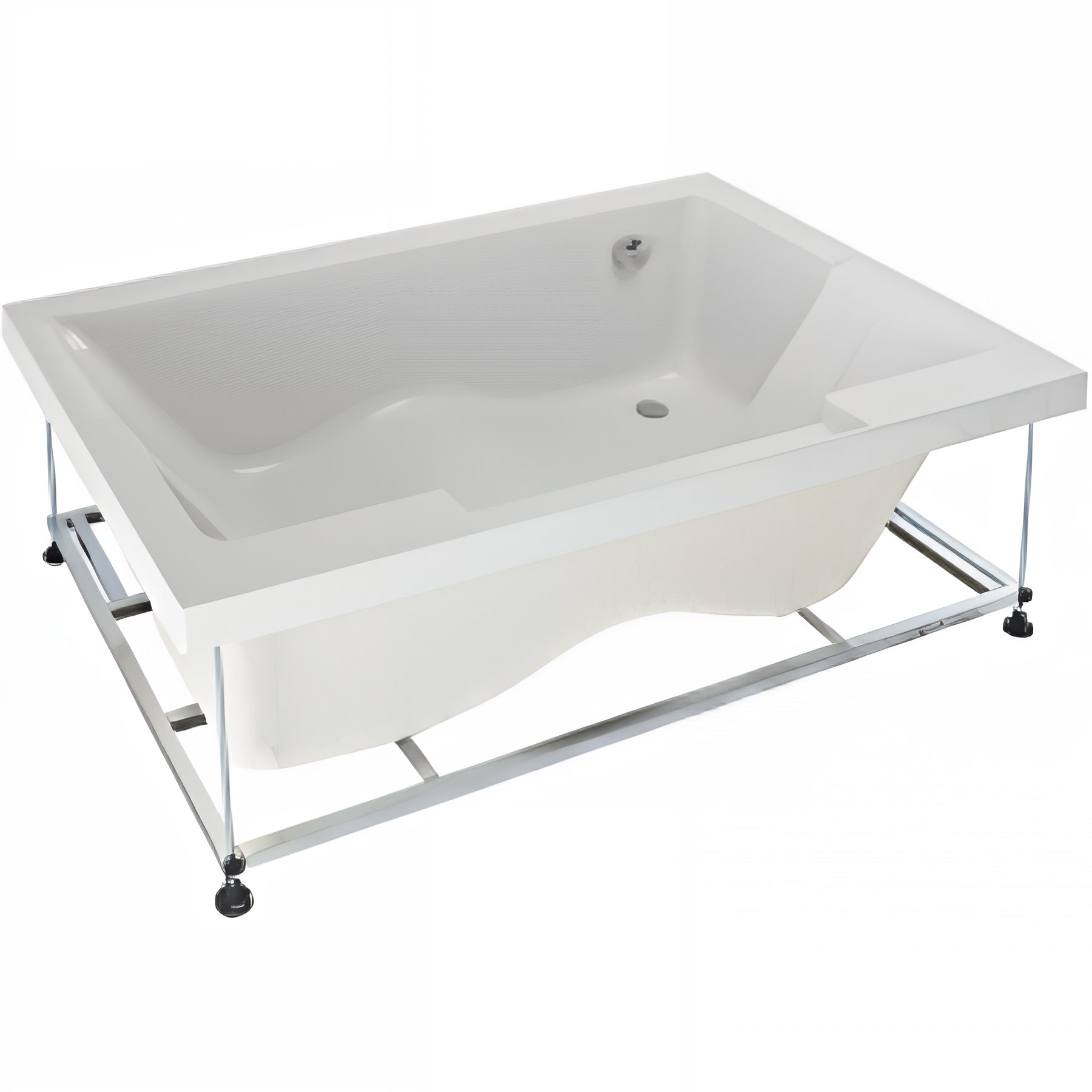 Baignoire acrylique Haute Densité SANINDUSA 180x120 TwoSpace avec châssis couleur blanc