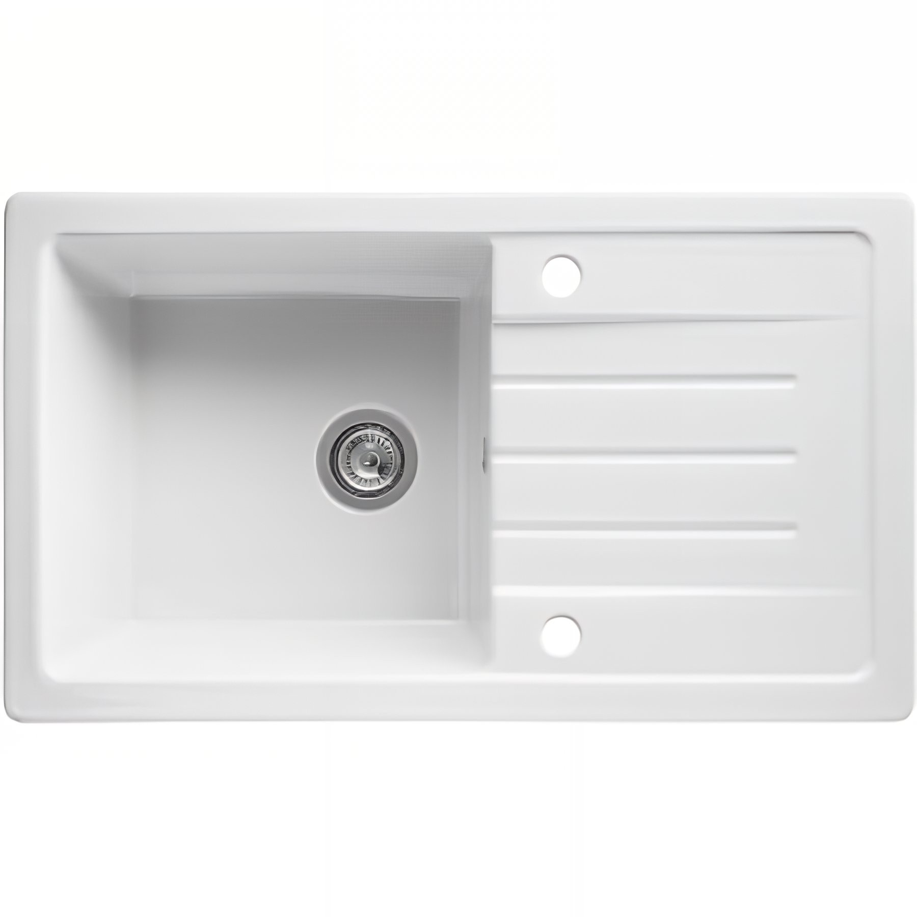 Evier Reno céramique traditionnelle SANINDUSA XS 1 cuve 2 trous couleur blanc