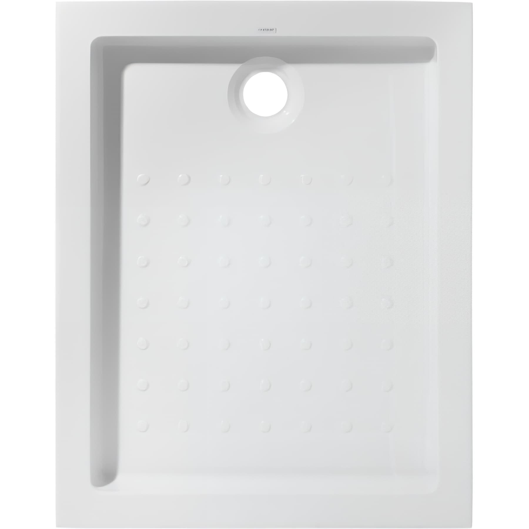 Receveur de douche acrylique Haute Densité SANINDUSA Strado 100x80 épaisseur 12cm couleur blanc