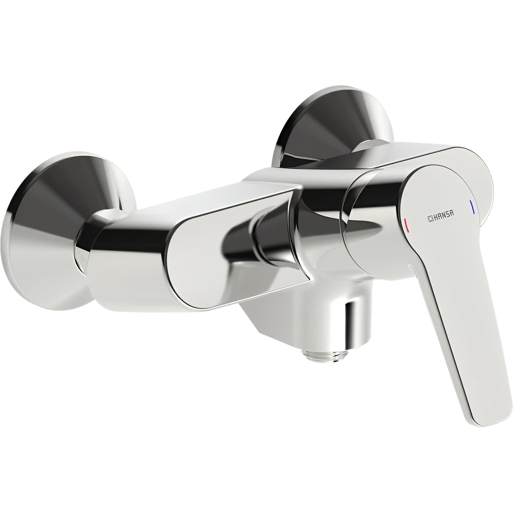 Mitigeur de douche mural gamme PRO HANSA éco cartouche céramique corps THERMO COOL et limiteur de débit