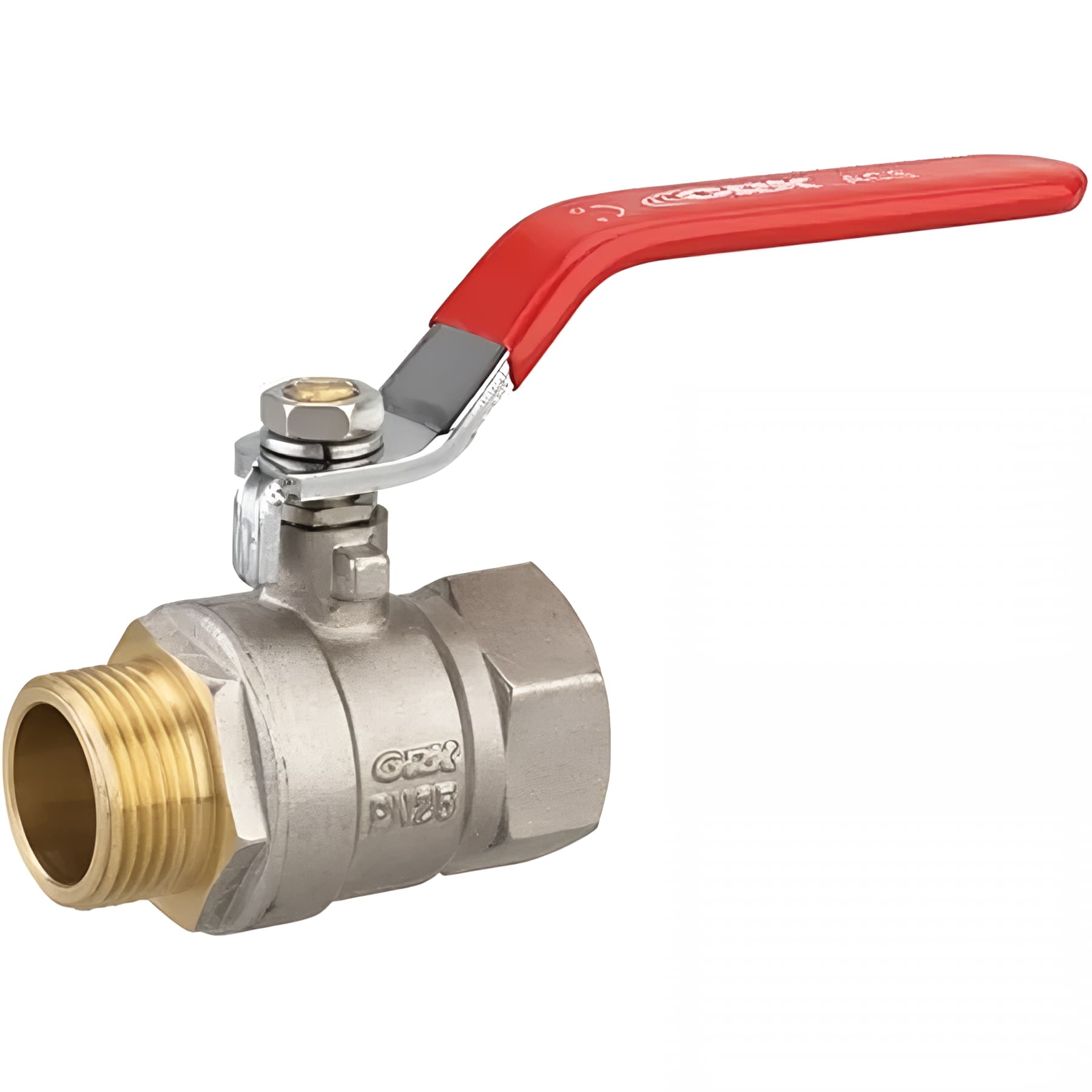Vanne gamme PRO 1/2" 15x21  1/4 de tour mâle femelle à poignée rouge