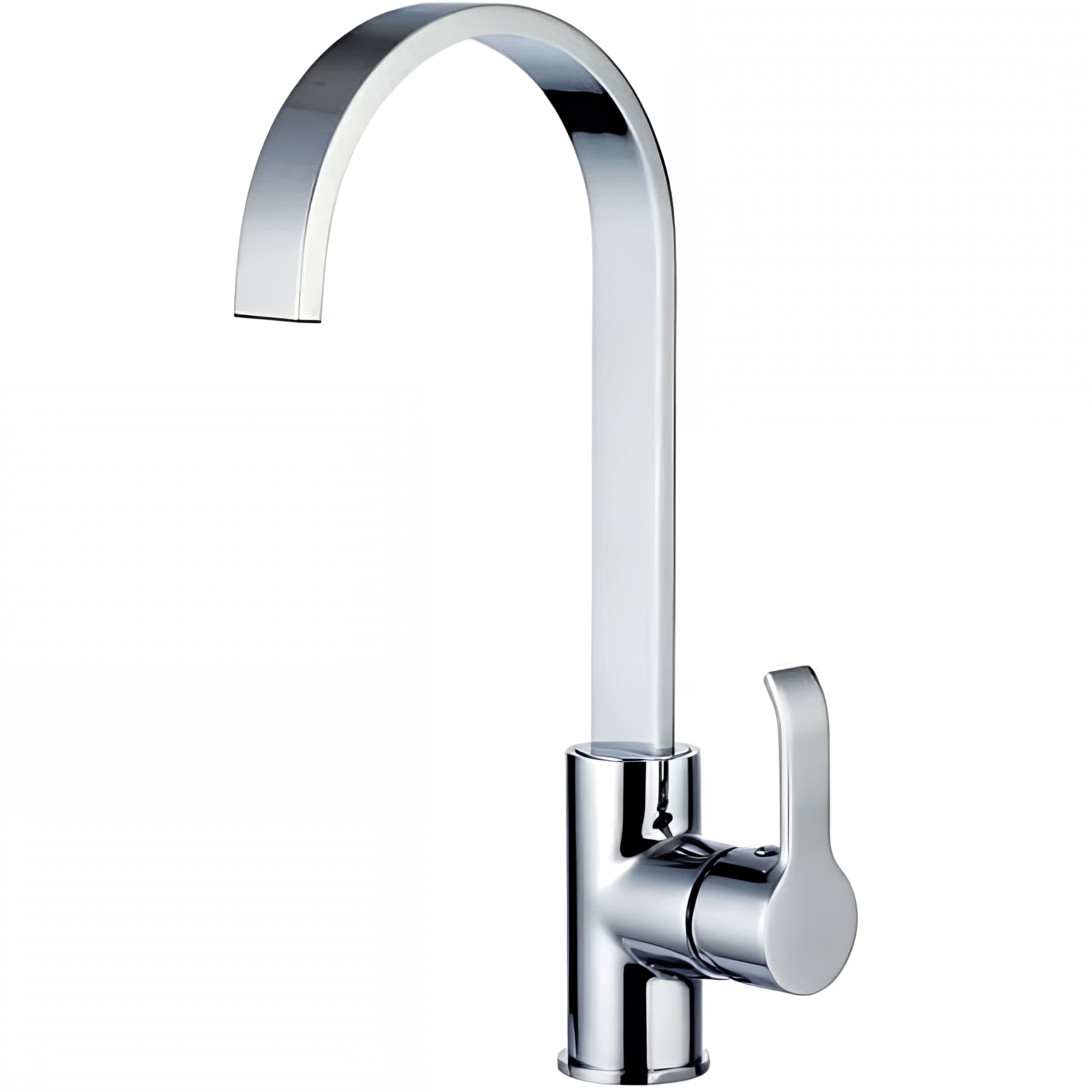 Mitigeur évier bec plat haut effet cascade CLEVER Caiman Xtreme laiton chromé bec pivotant anti-mouvement jet anti-éclaboussures