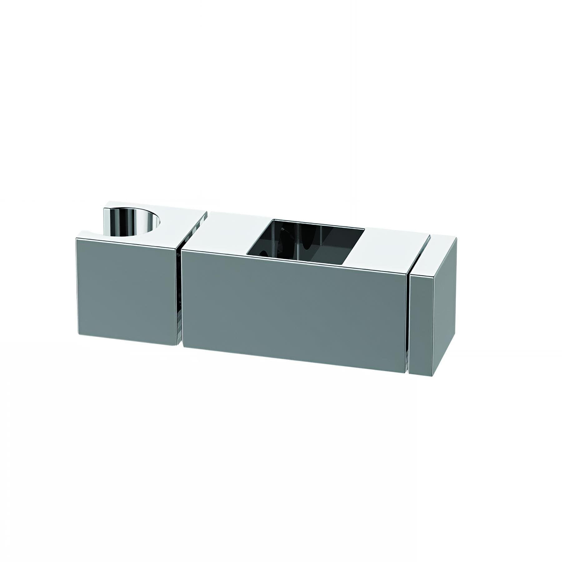 Curseurmétal chromé pour barre de douche 25x25mm, design