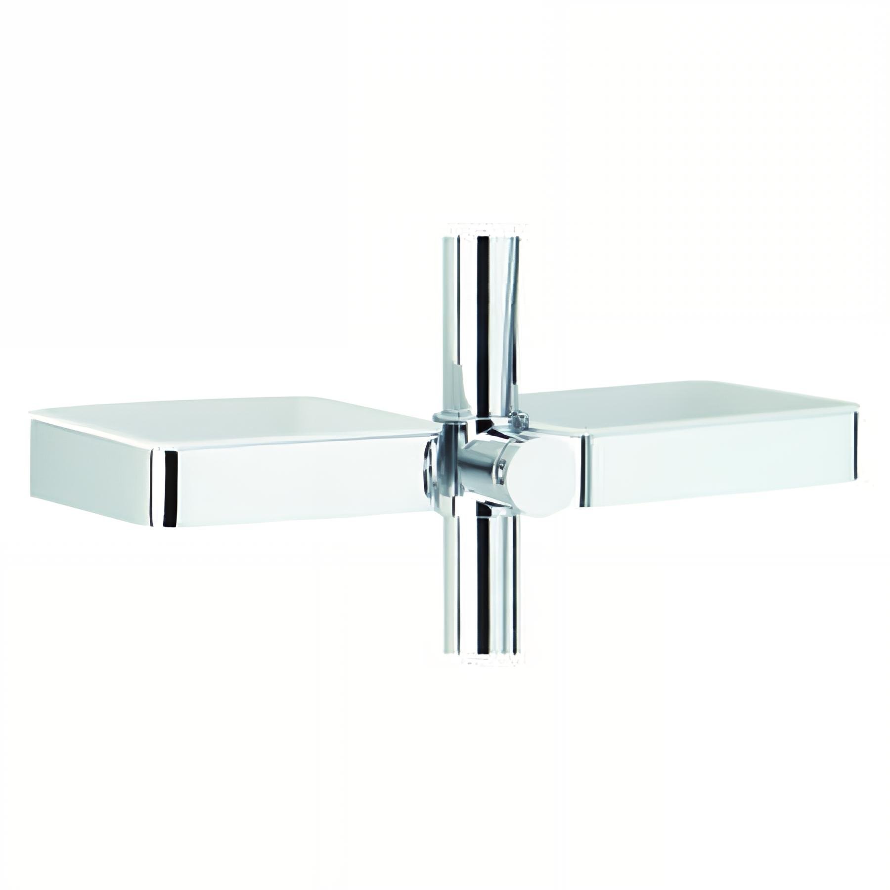 Tablettes porte-objet pour barre de douche Ø25mm ABS/métal