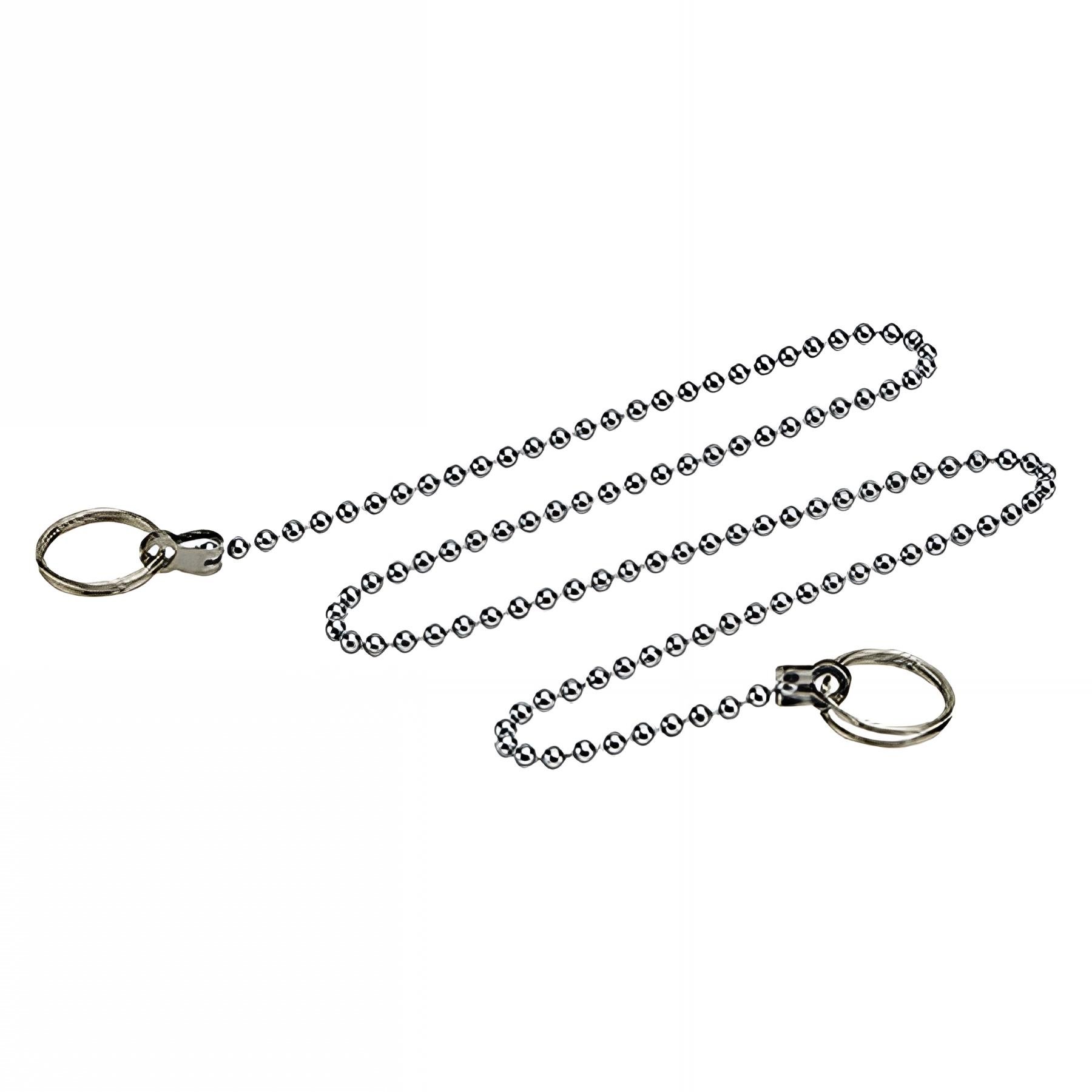 Chaînette perlée acier inoxydable Ø3,2x500mm, avec anneaux brisés
