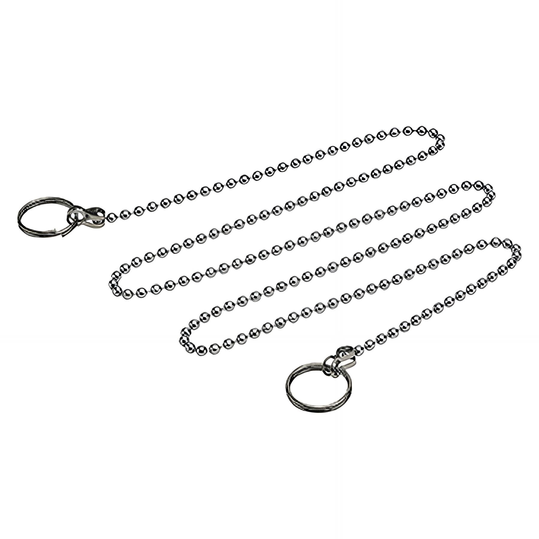 Chaînette perlée acier inoxydable Ø3,2x700mm, avec anneaux brisés