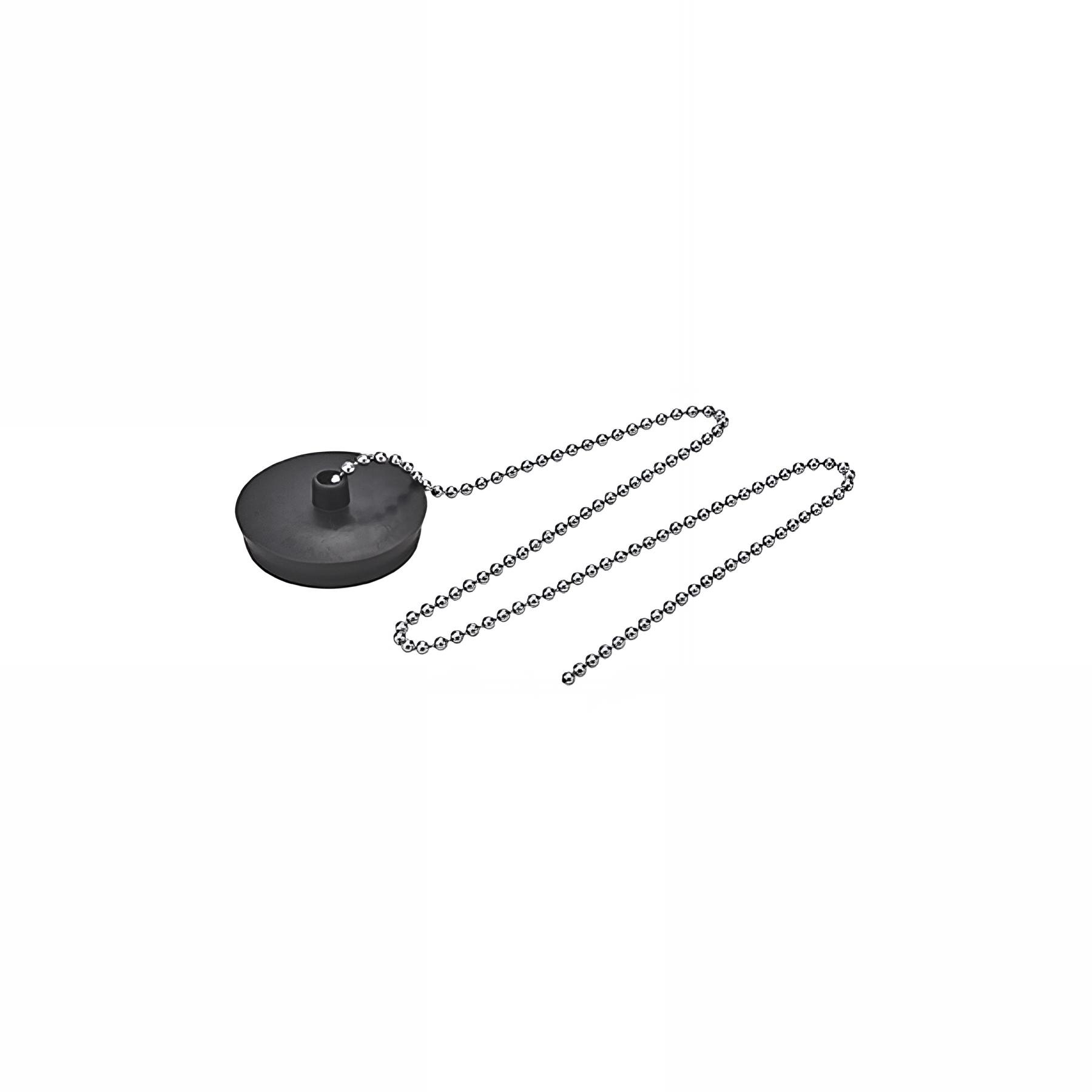 Bouchon noir Øbas 41,5xØhaut 45mm, chaînette L. 500mm