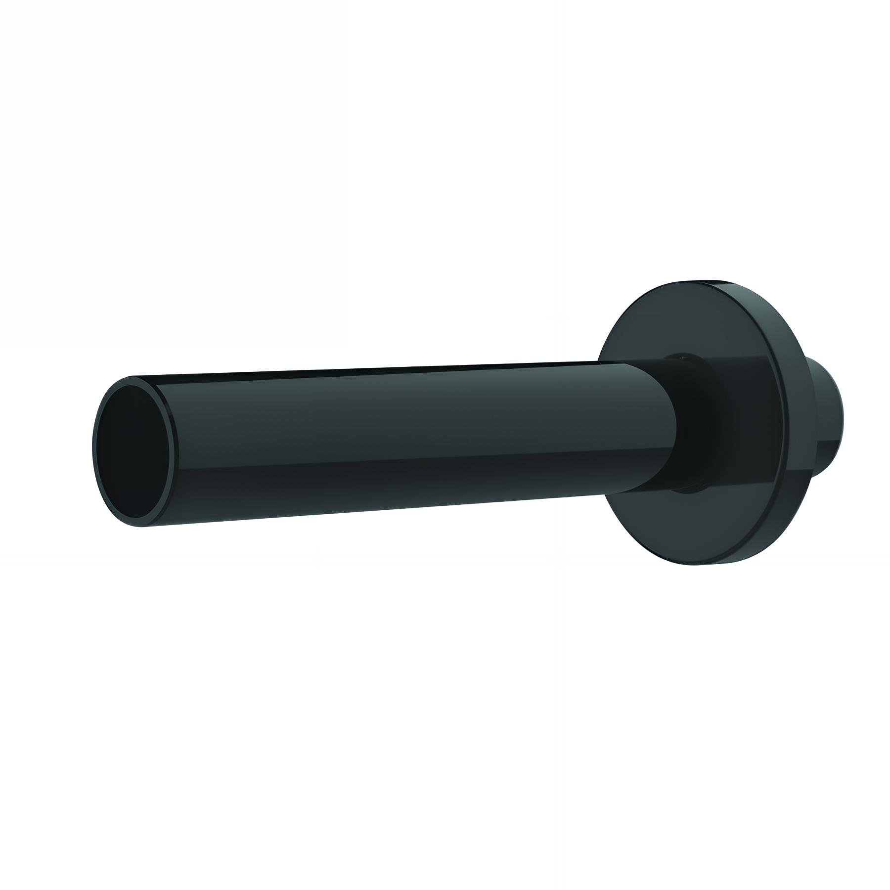 Sortie murale plastique noir Ø32mm, L. 200mm, rosace plastique Ø70mm