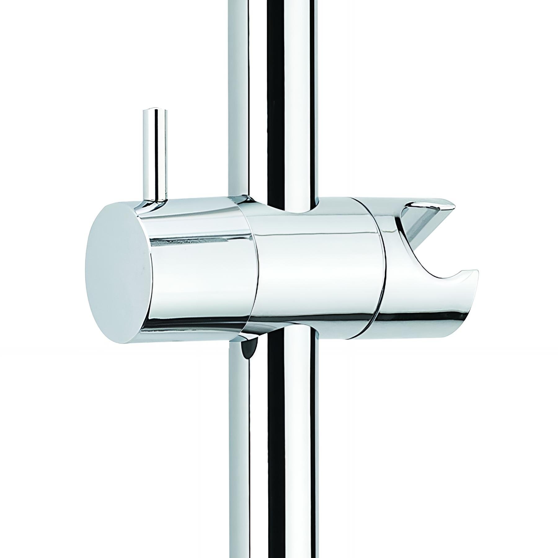 Curseur ABS chromé pour barre de douche Ø18mm, design