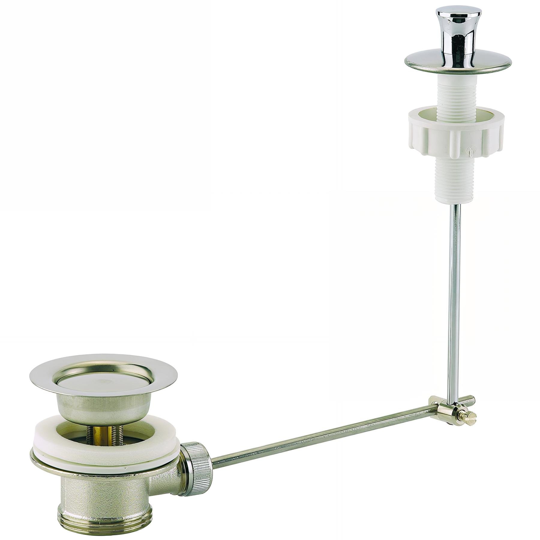 Bonde lavabo automatique laiton, avec tirette verticale, serrage 35 à 55mm