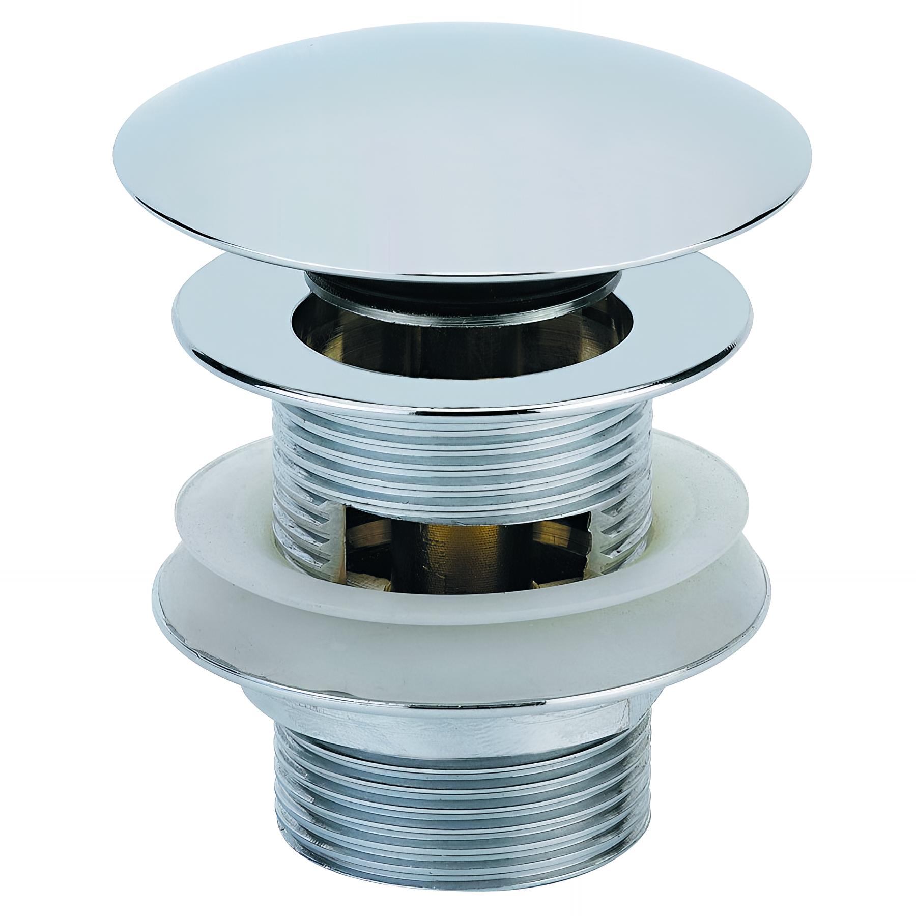 Bonde lavabo laiton chromé, digiclic, H. 58mm, avec lanterne, serrage 32 à 35mm