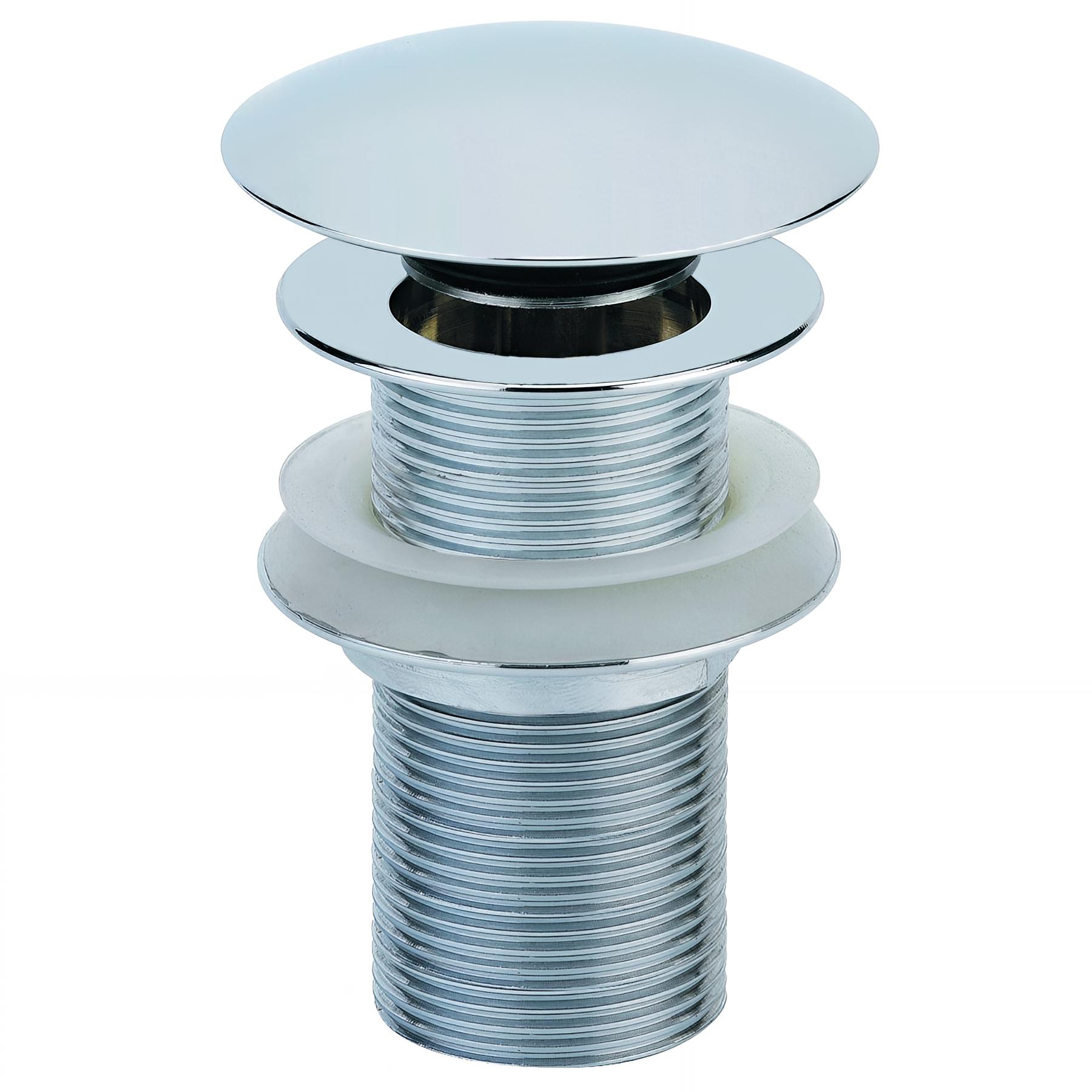 Bonde lavabo laiton chromé, digiclic, H. 100mm, sans lanterne, serrage 9 à 75mm