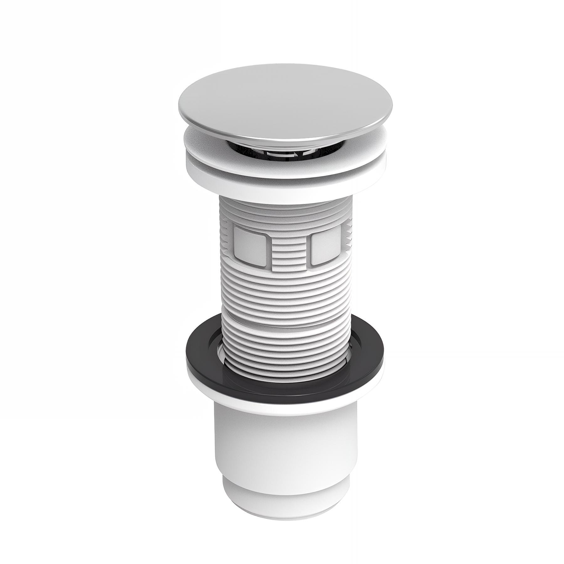 Bonde universelle digiclic ou fixe, H. 100mm, clapet inox, corps ABS blanc