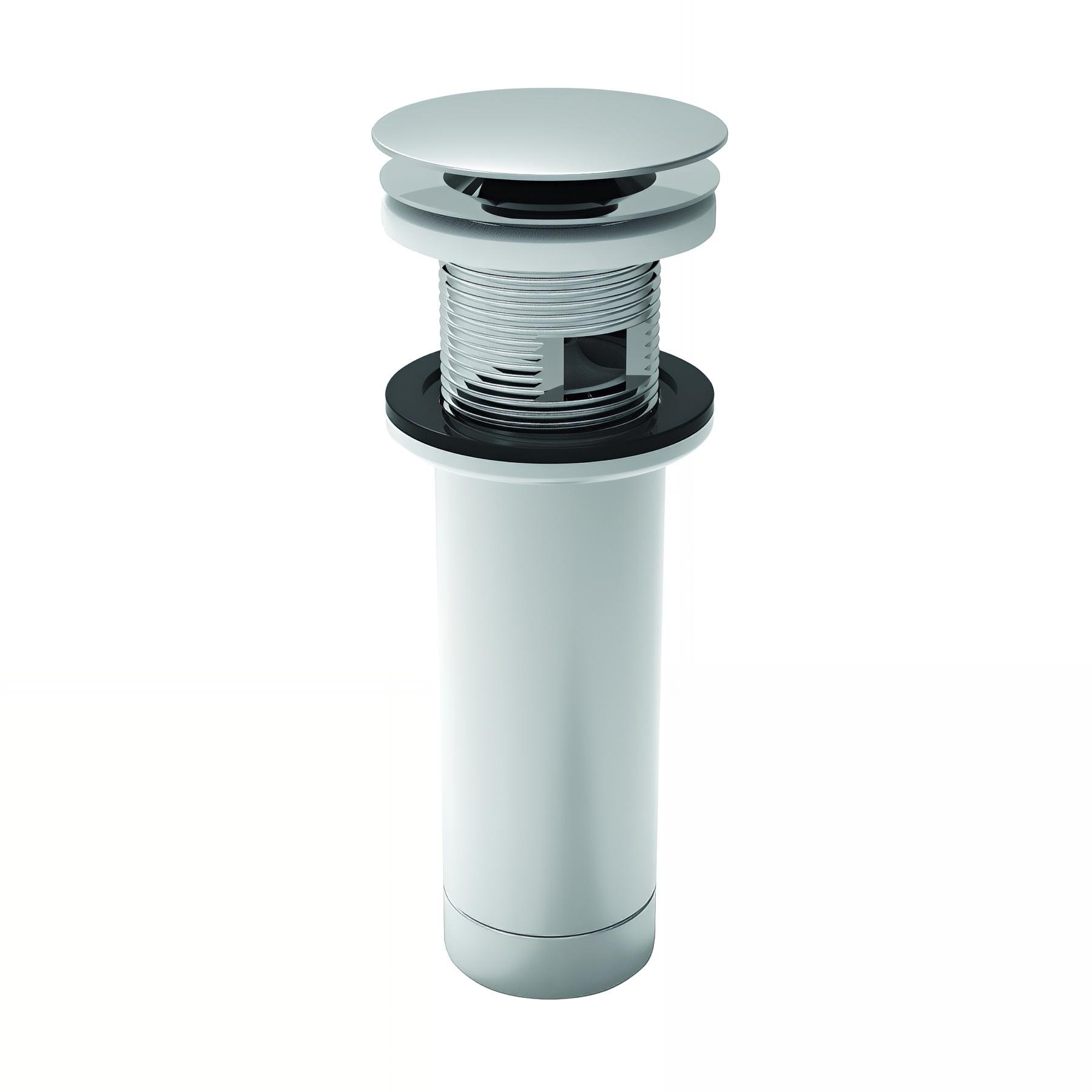 Ensemble bonde lavabo digiclic,clapet laiton chromé,H. 125,lanterne,sortie verticale