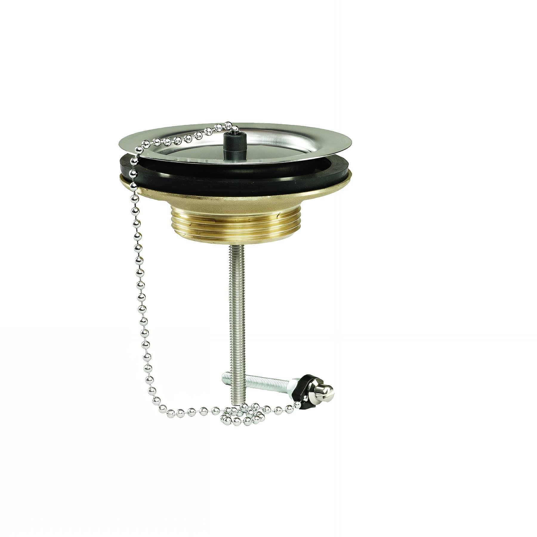 Bonde évier Ø60mm laiton,bouchon enjoliveur inox,cuvette Ø85mm,serrage 10 à 70mm