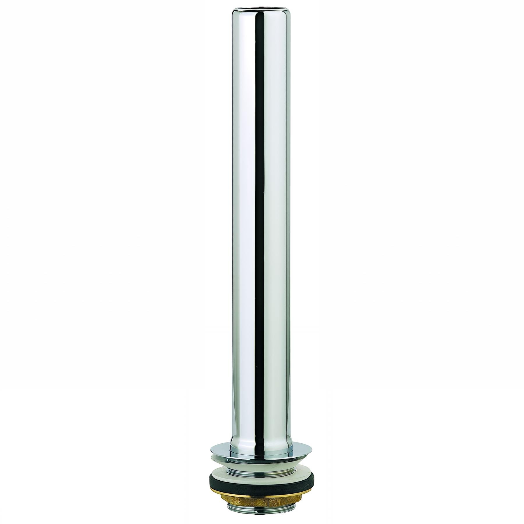 Bonde surverse laiton chromé évier Ø50mm, garde d'eau 300mm, serrage 5 à 20mm