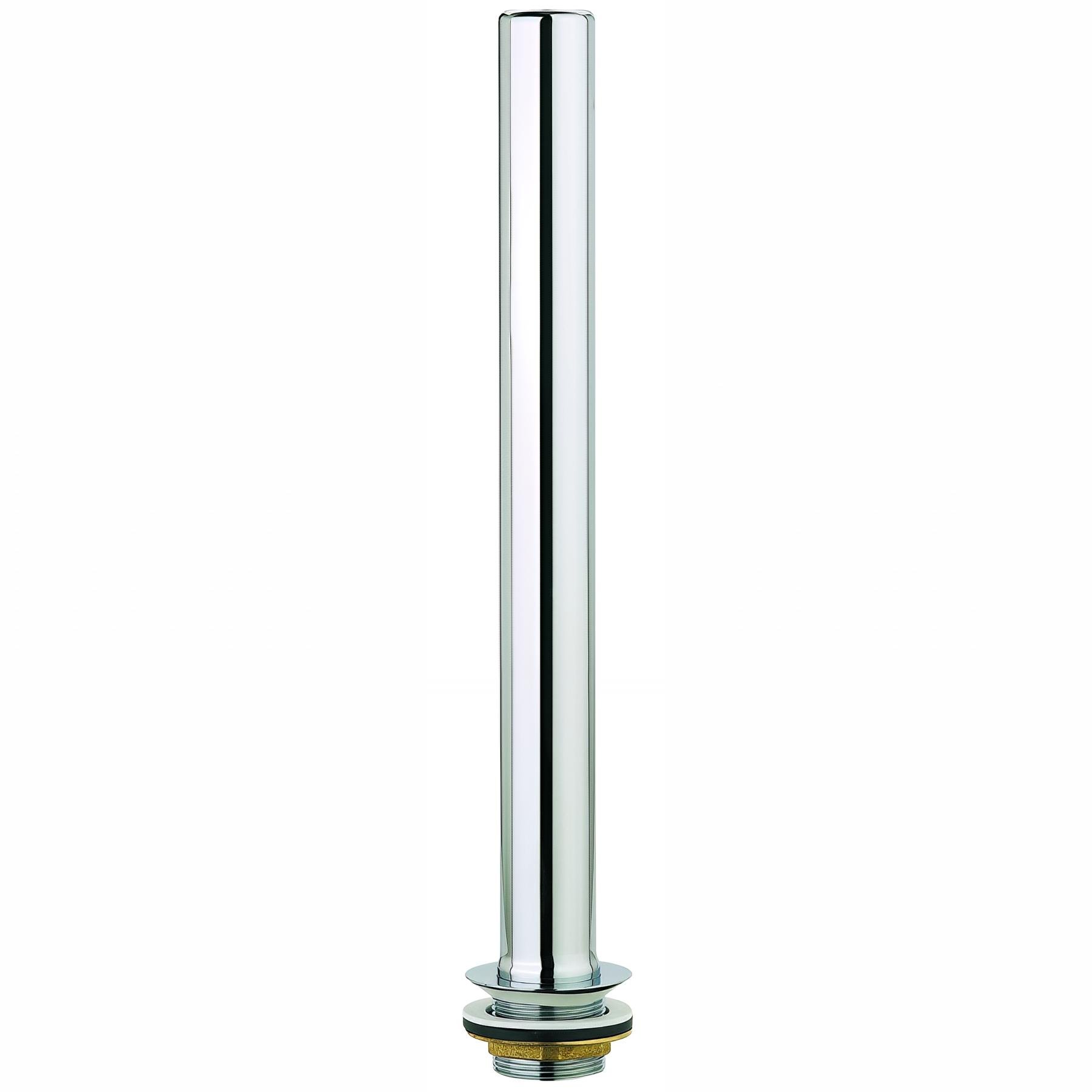 Bonde surverse laiton chromé évier Ø50mm, garde d'eau 400mm, serrage 5 à 20mm