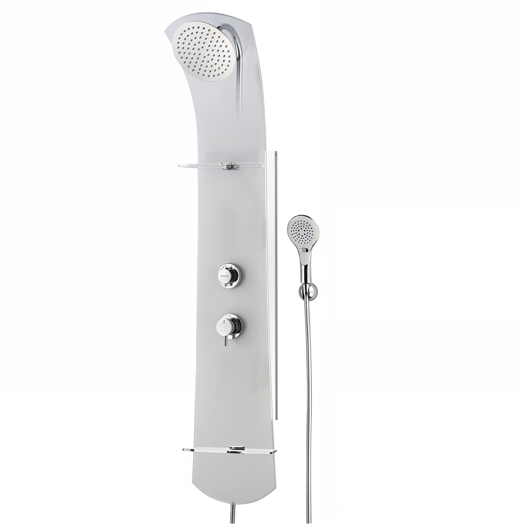 Colonne de douche NAUTILUS verre, rangements, robinetterie thermostatique
