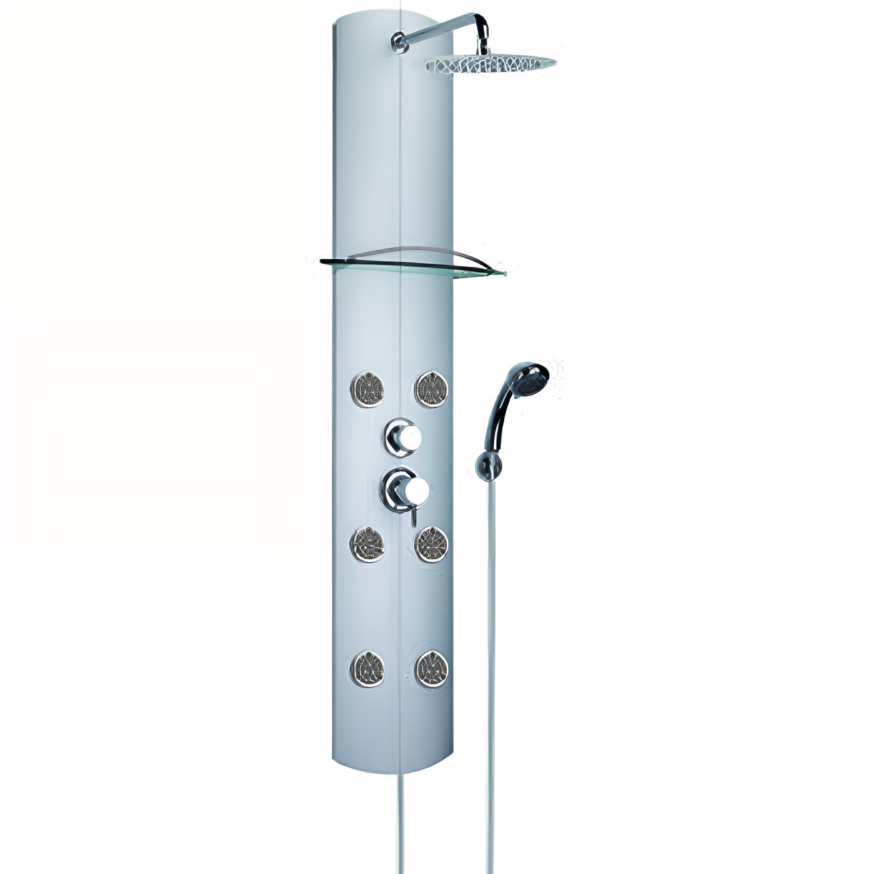 Colonne de douche TOTEM ALU, fonction hydromassage, robinetterie mécanique