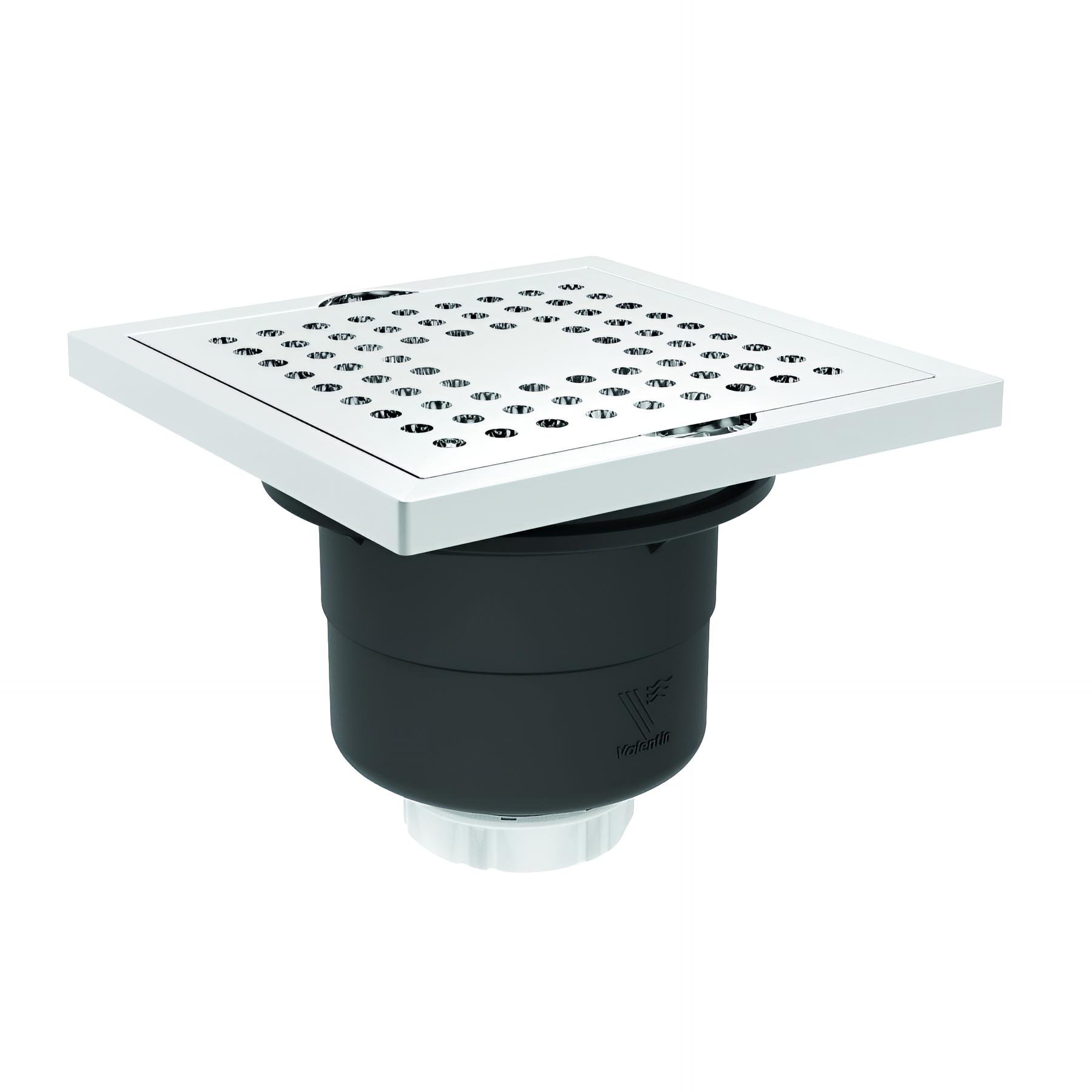 Bonde de sol, cadre ABS 150x150mm, H. 125mm, sortie Ø40mm