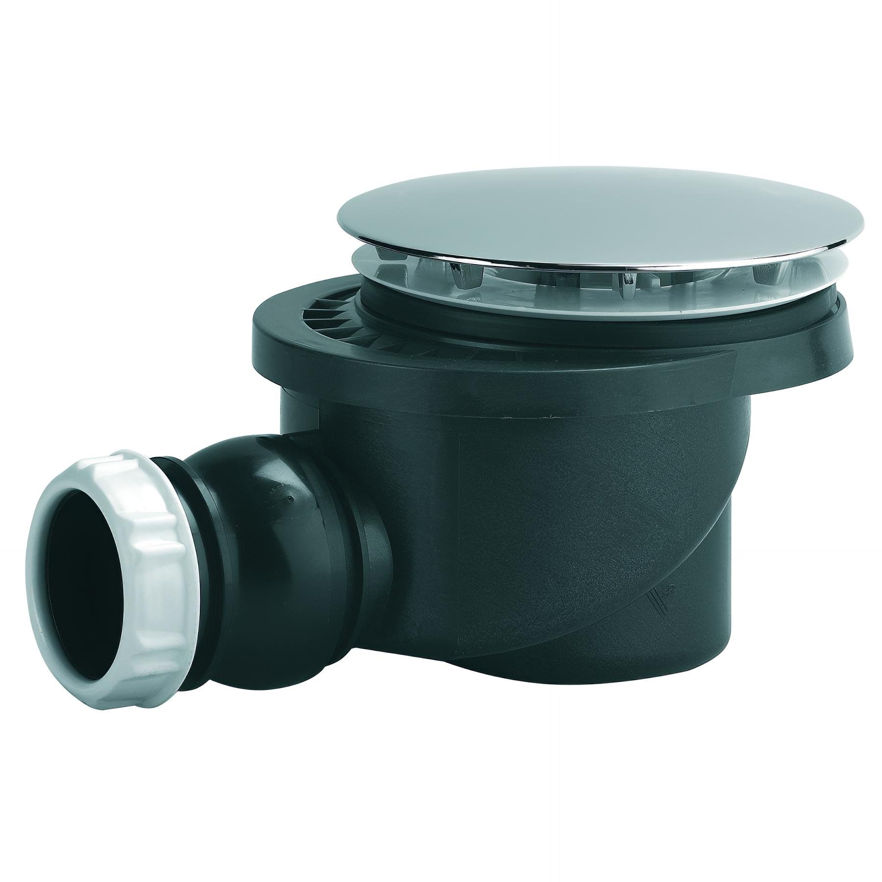 Bonde receveur Ø90,capot métal Ø120,sortie orientable à visser et/ou coller Ø40