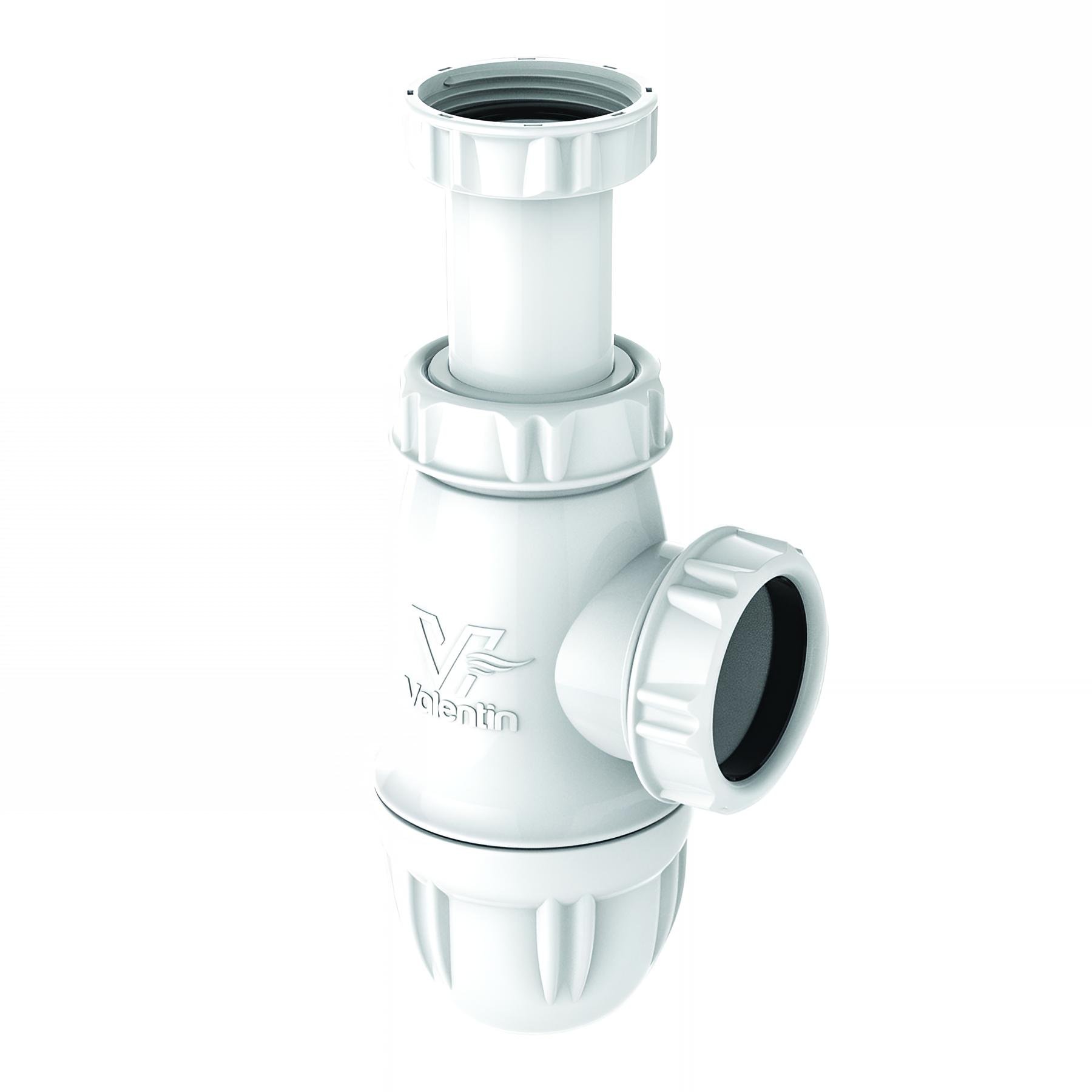 Siphon lavabo plastique, réglable 64/120mm, sortie Ø40mm débit : 45 l/mn