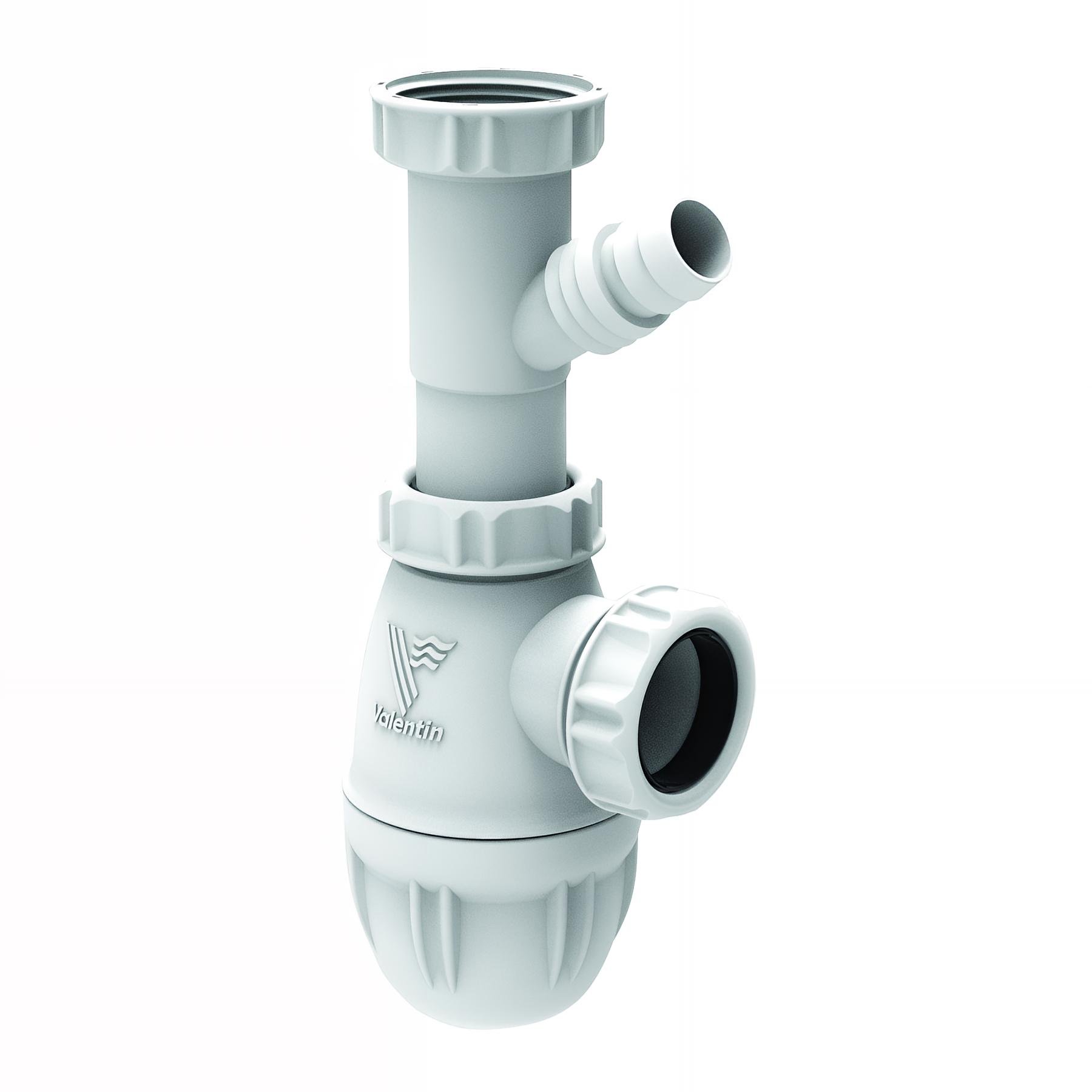 Siphon lavabo, prises machine ou trop-plein, réglable 92/136mm, sortie Ø32mm