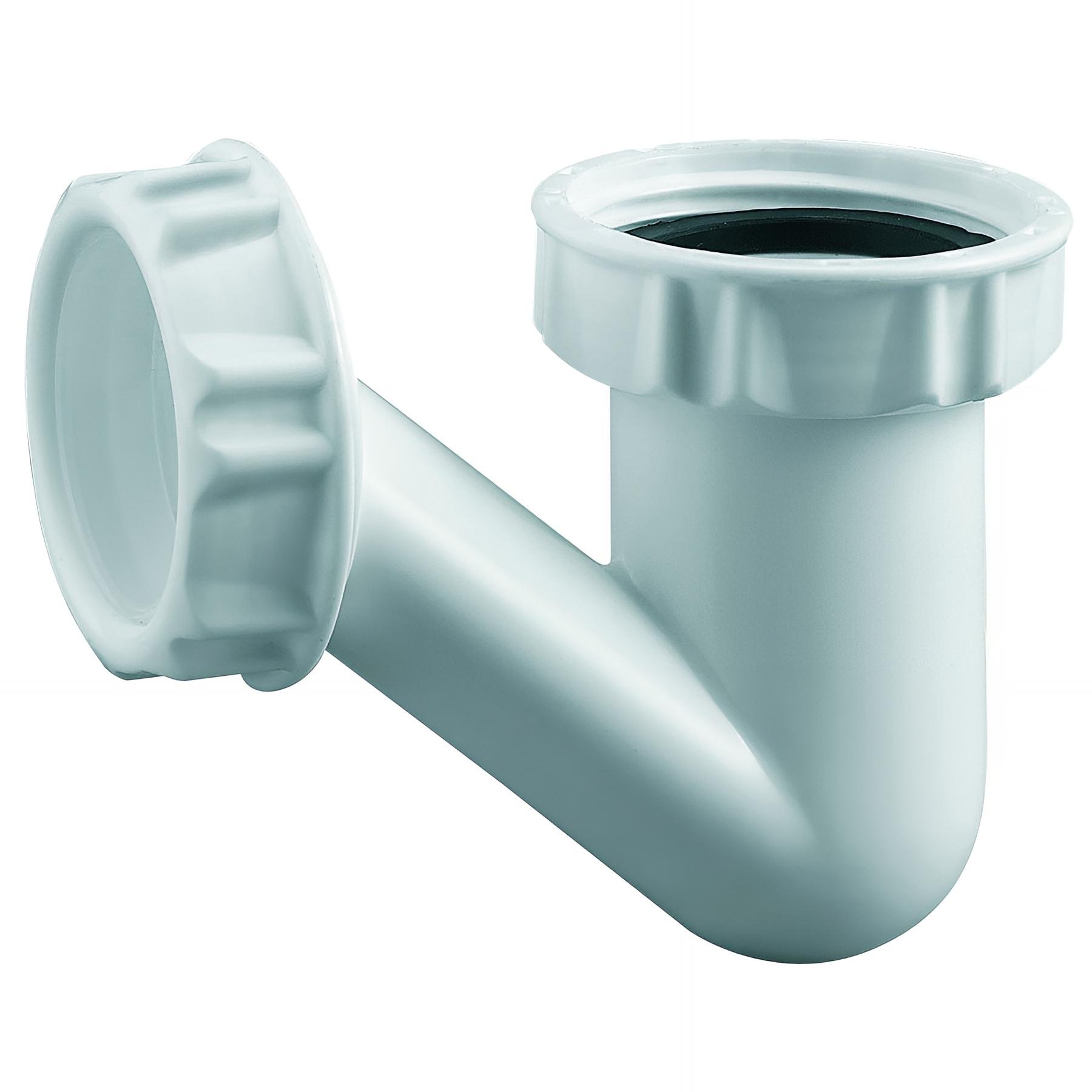 Siphon bidet plastique, V-non réglable, entrée 1"1/4, sortie Ø32mm, H. 79mm