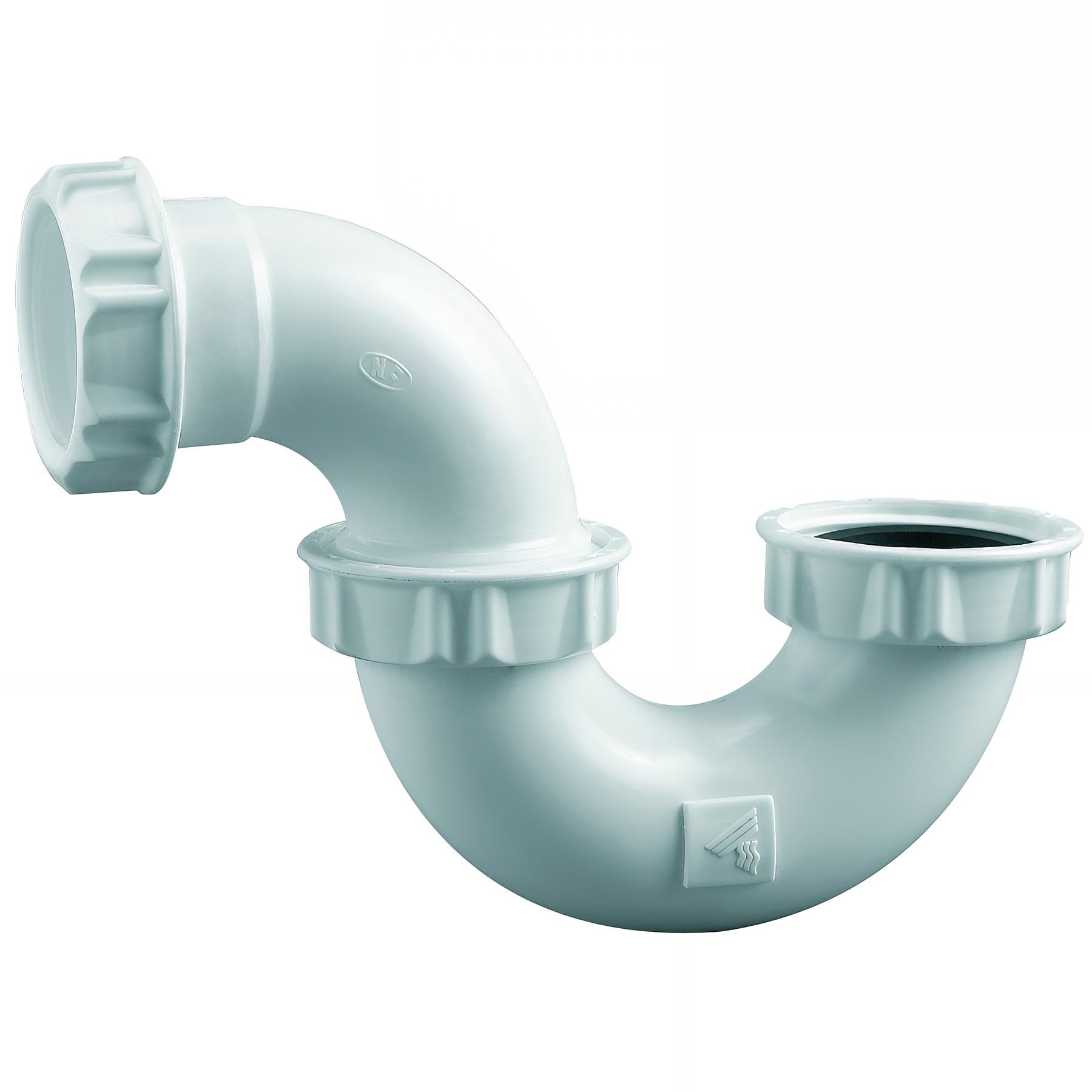 Siphon lavabo tube plastique, non réglable, sortie Ø32mm