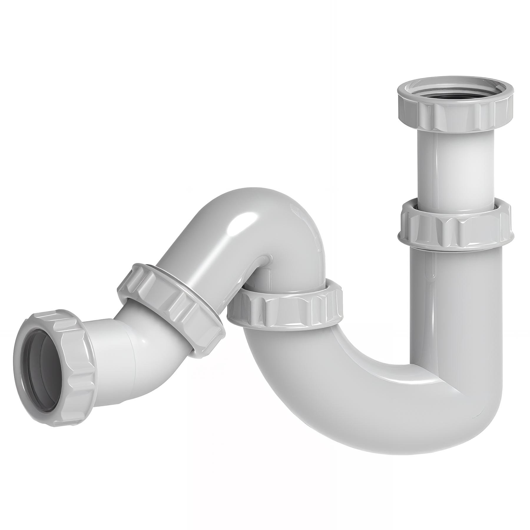 Siphon lavabo plastique, réglable 118/165mm, sortie multi-directionnelle