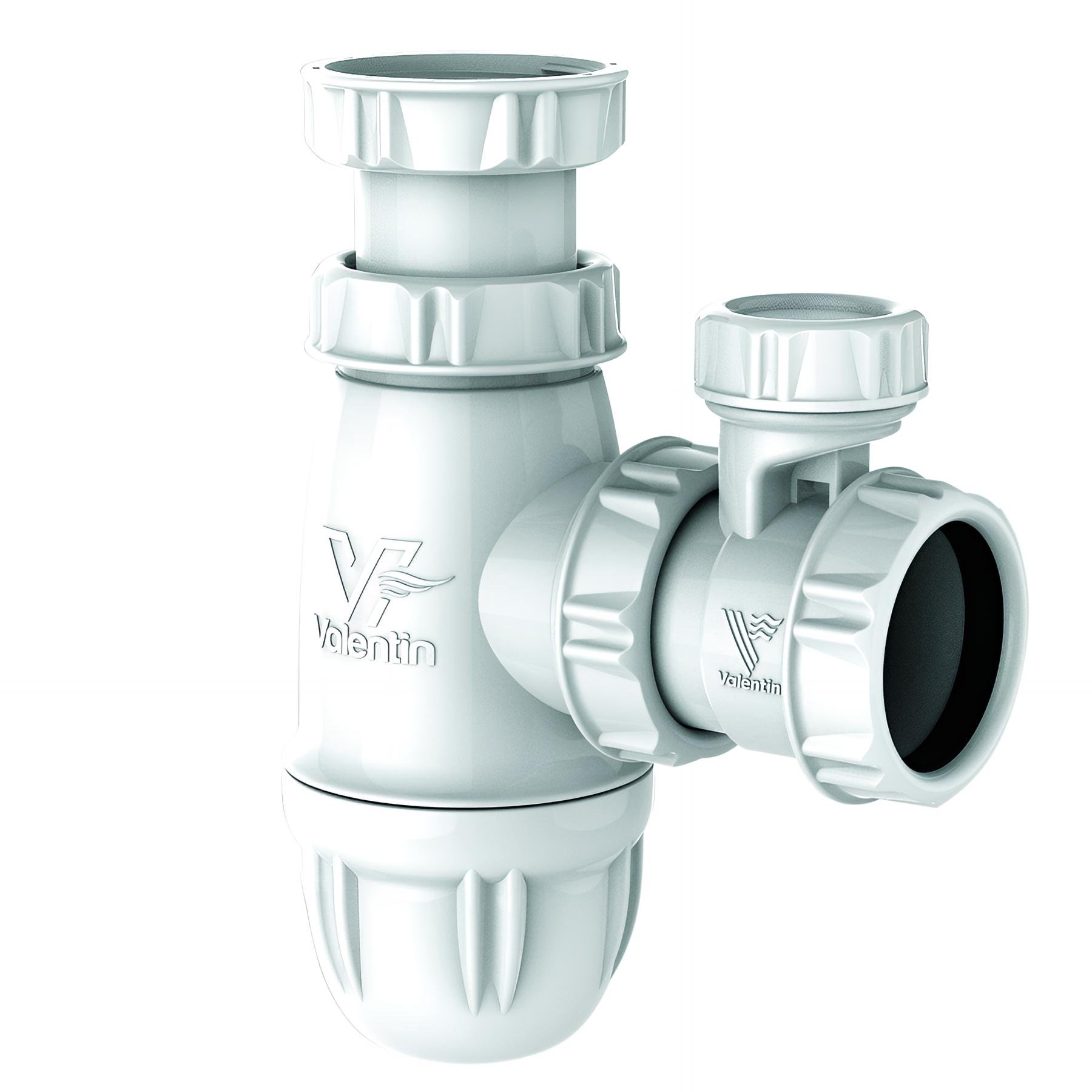 Siphon évier soupape anti-vide, H. réglable 62 à 97mm