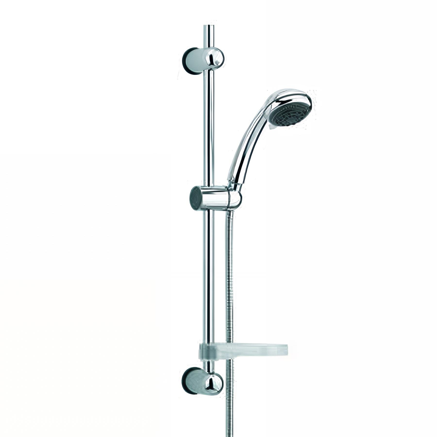 Ensemble MORGANE 3 jets, barre Ø18x600mm, porte-savon, flexible inox DA 1,75m