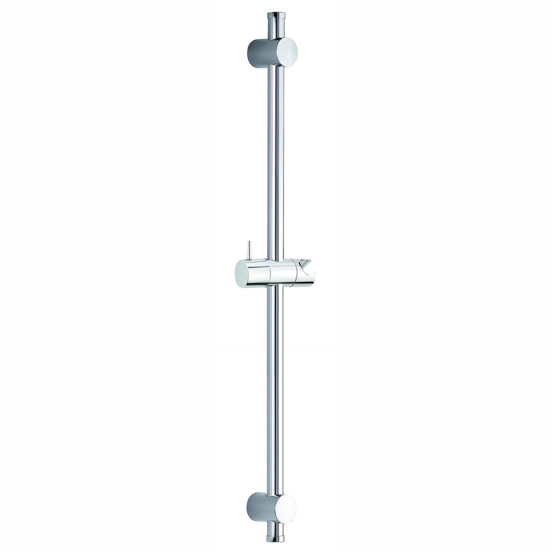 Barre de douche design Ø25mmx650mm, pieds réglables, cale de rattrapage d'aplomb
