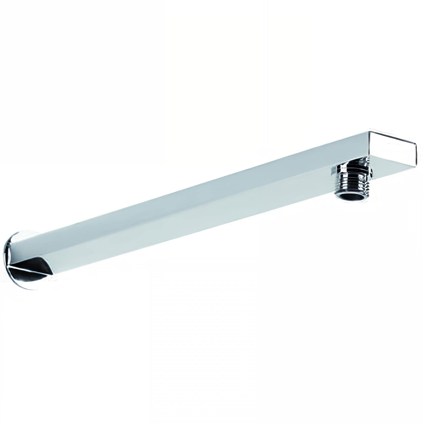 Bras de douche à encastrer laiton chromé, L. 380mm, rosace
