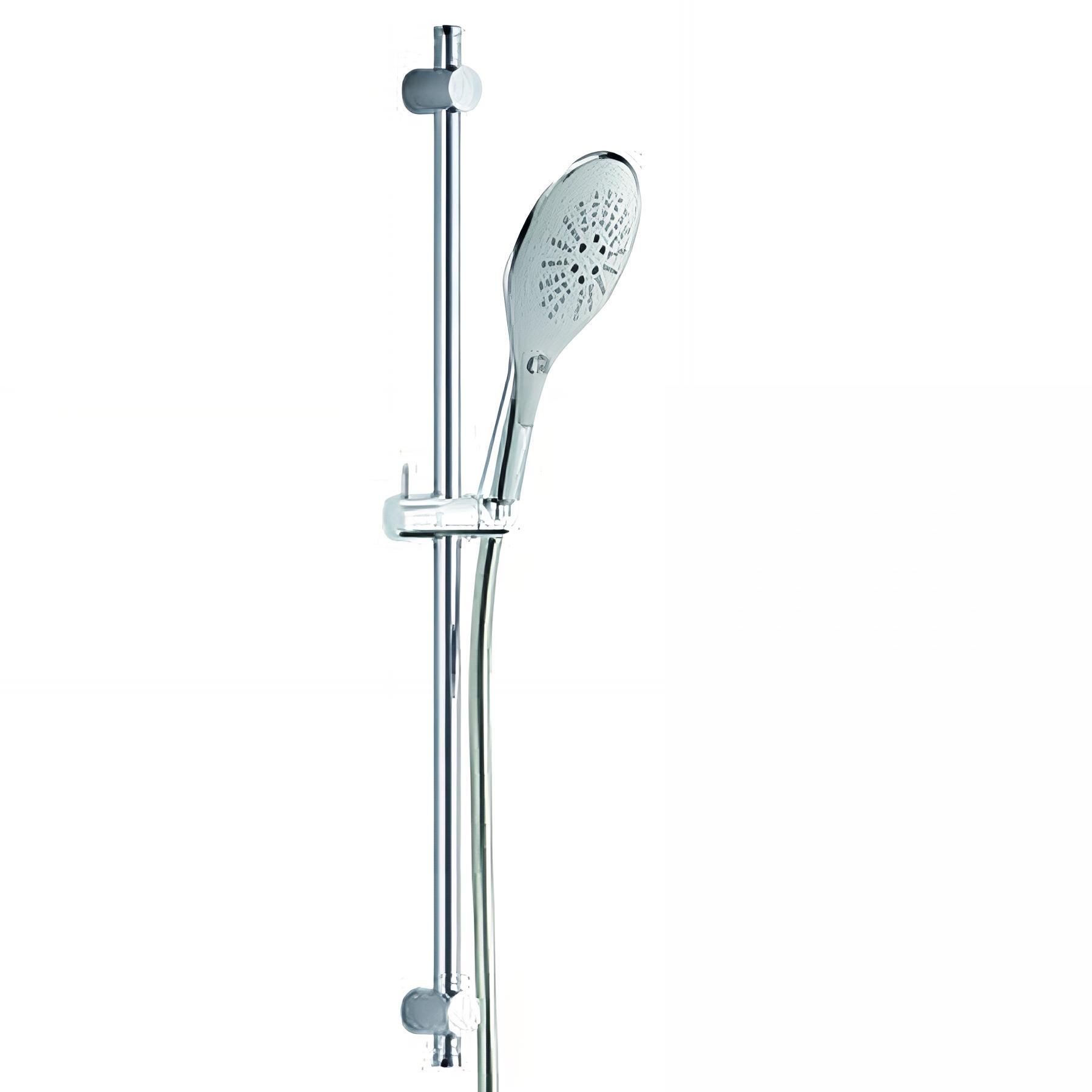 Ensemble INOUIE +, 3 jets, barre inox Ø25x650mm, flexible PVC argent 1,75m