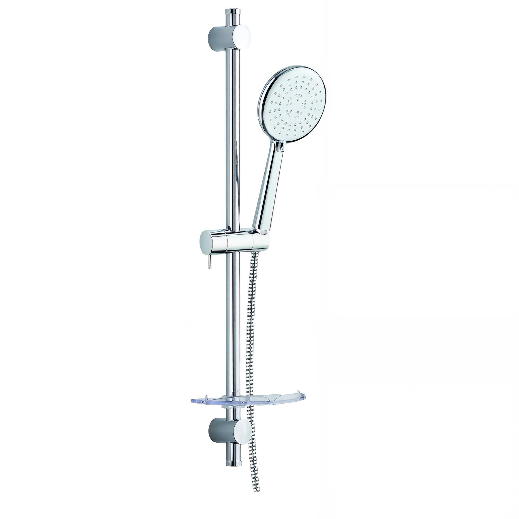 Ensemble CLASSIC 3 jets, barre Ø25x650mm, tablette, flexible PVC 1,75m