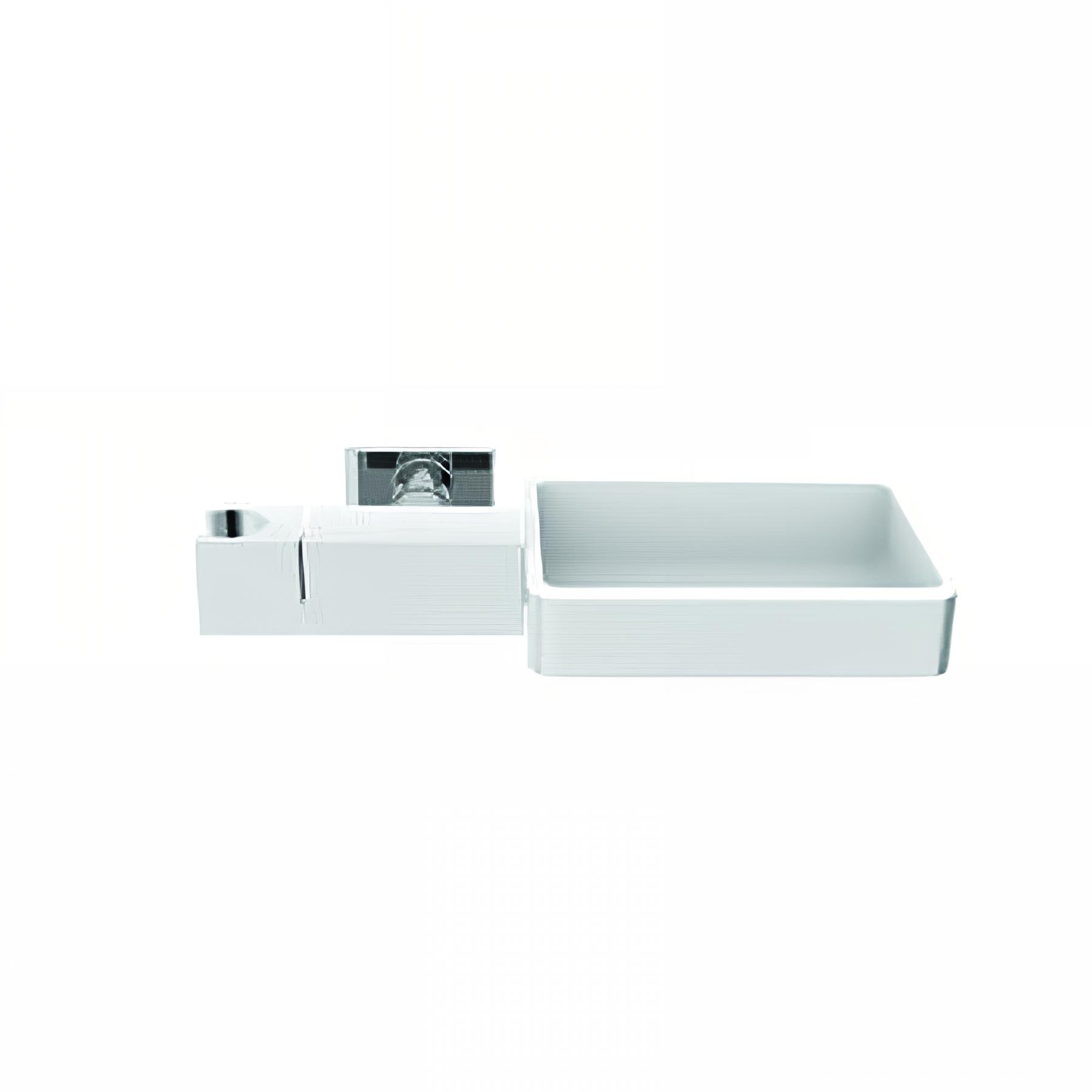 Support mural laiton pour douchette, tablette ABS/métal, fixation invisible
