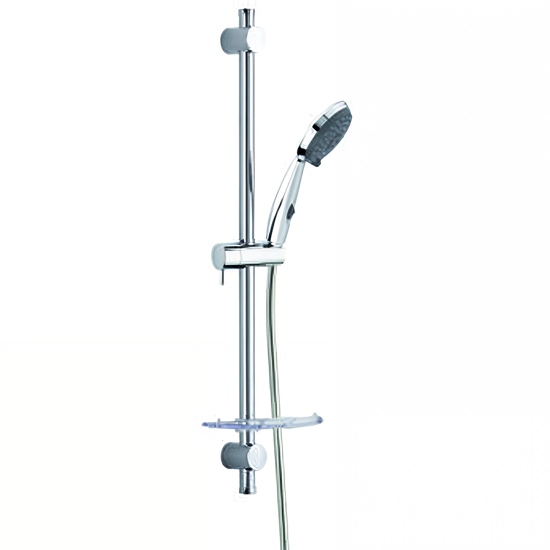Ensemble GO STOP, 2 jets, barre Ø25x650mm, tablette, flexible PVC 1,75m
