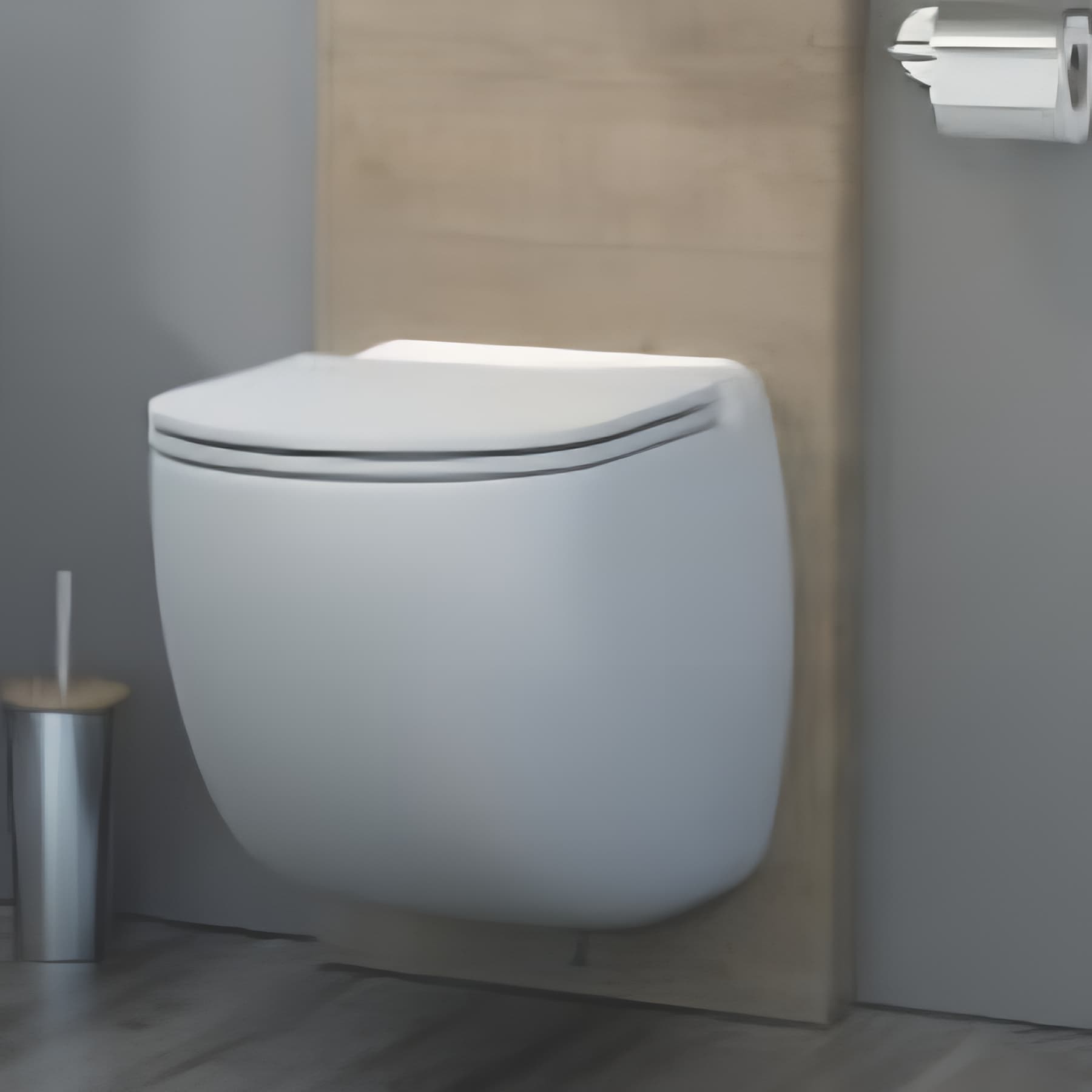 W40 Silence Cuvette suspendue broyeur intégré châssis et box enduit blanc
