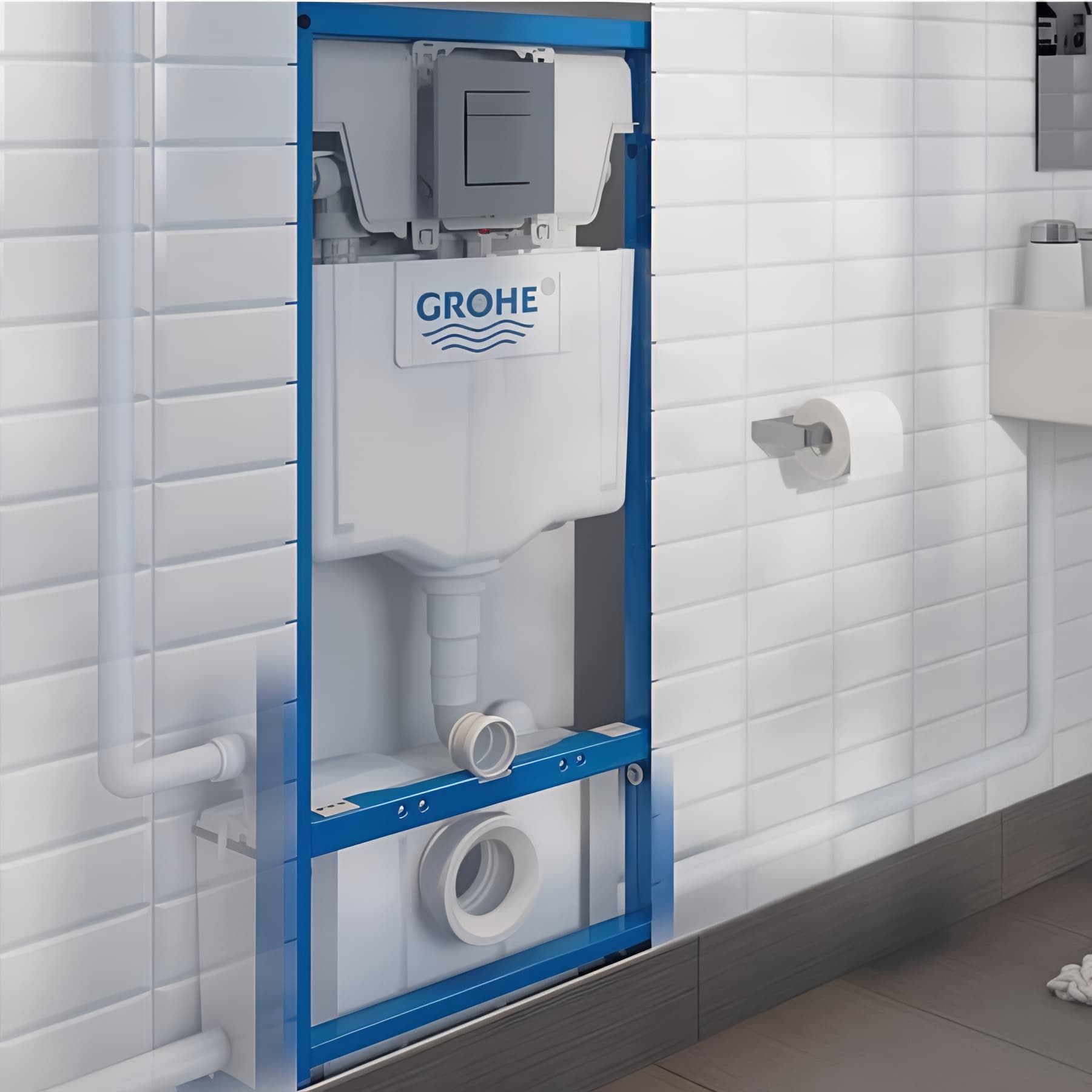 WATERWALL Broyeur adaptable avec bâti-support Grohe à carreler
