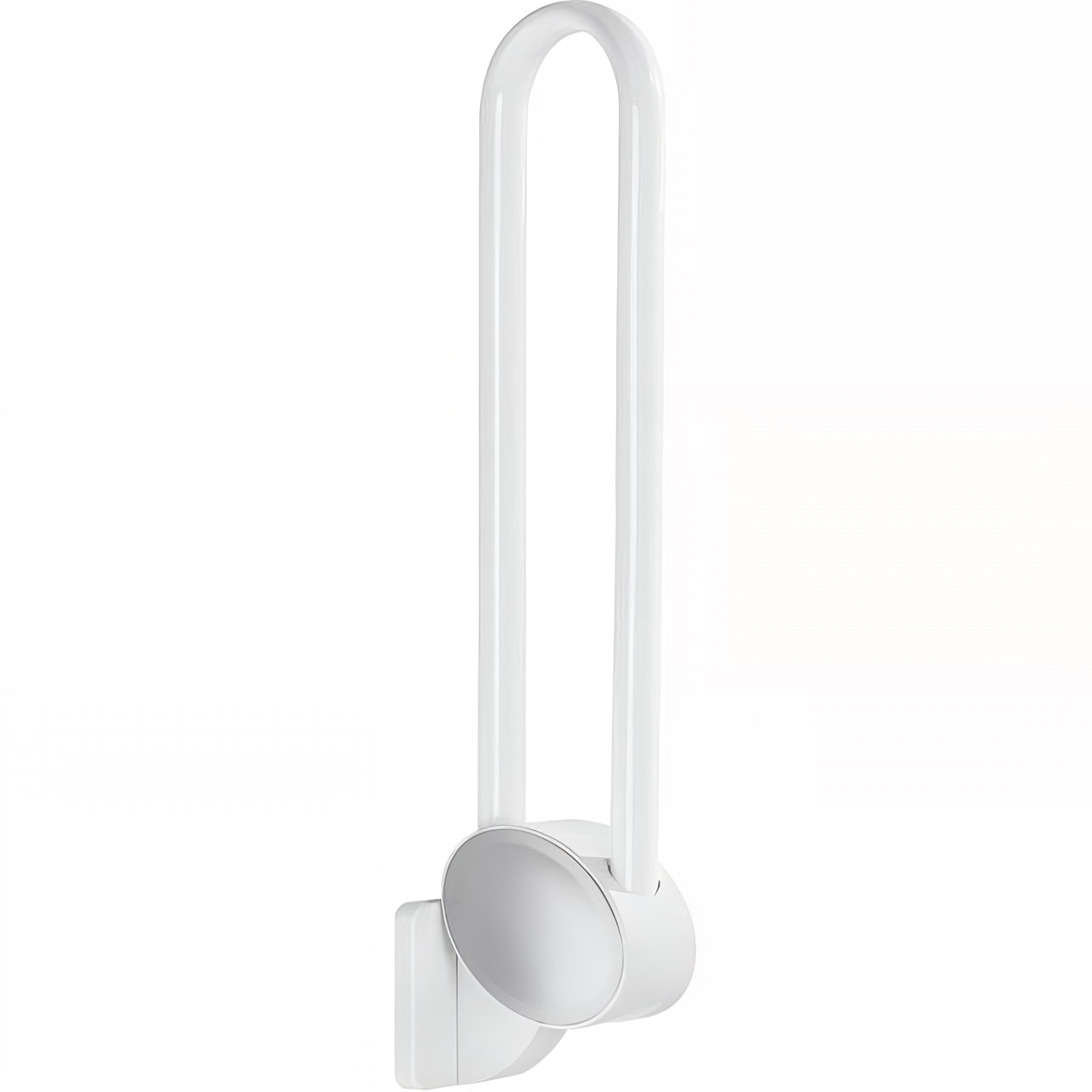 Barre PMR relevable normes handicapé Gamme PRO PELLET 770 mm tube aluminium blanc Ø 38x25 mm fixations invisibles
